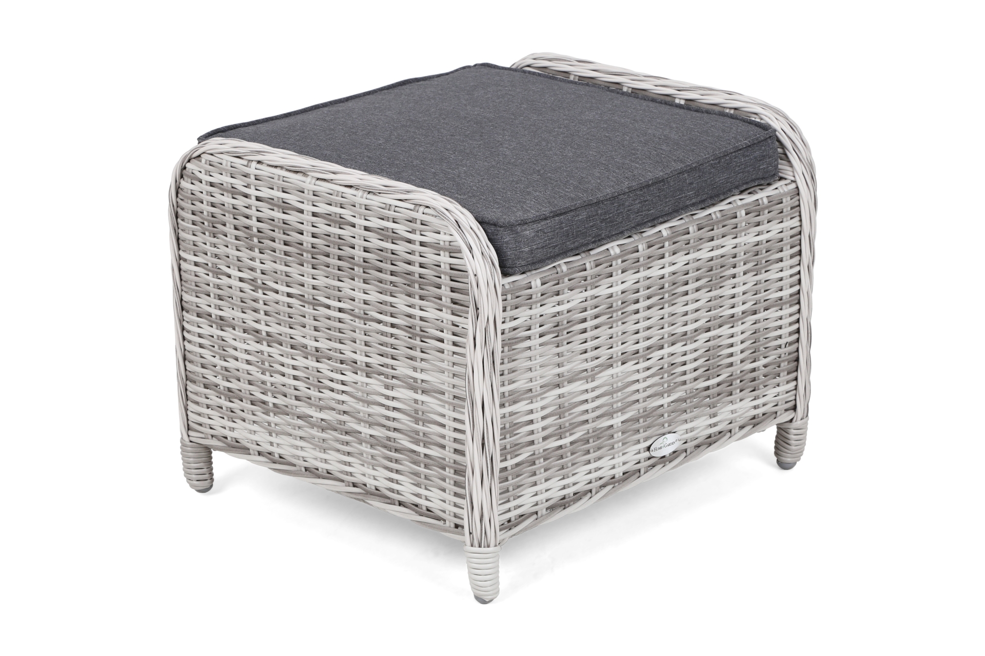 Podnóżek technorattanowy Bristol Light Grey / Grey Melange