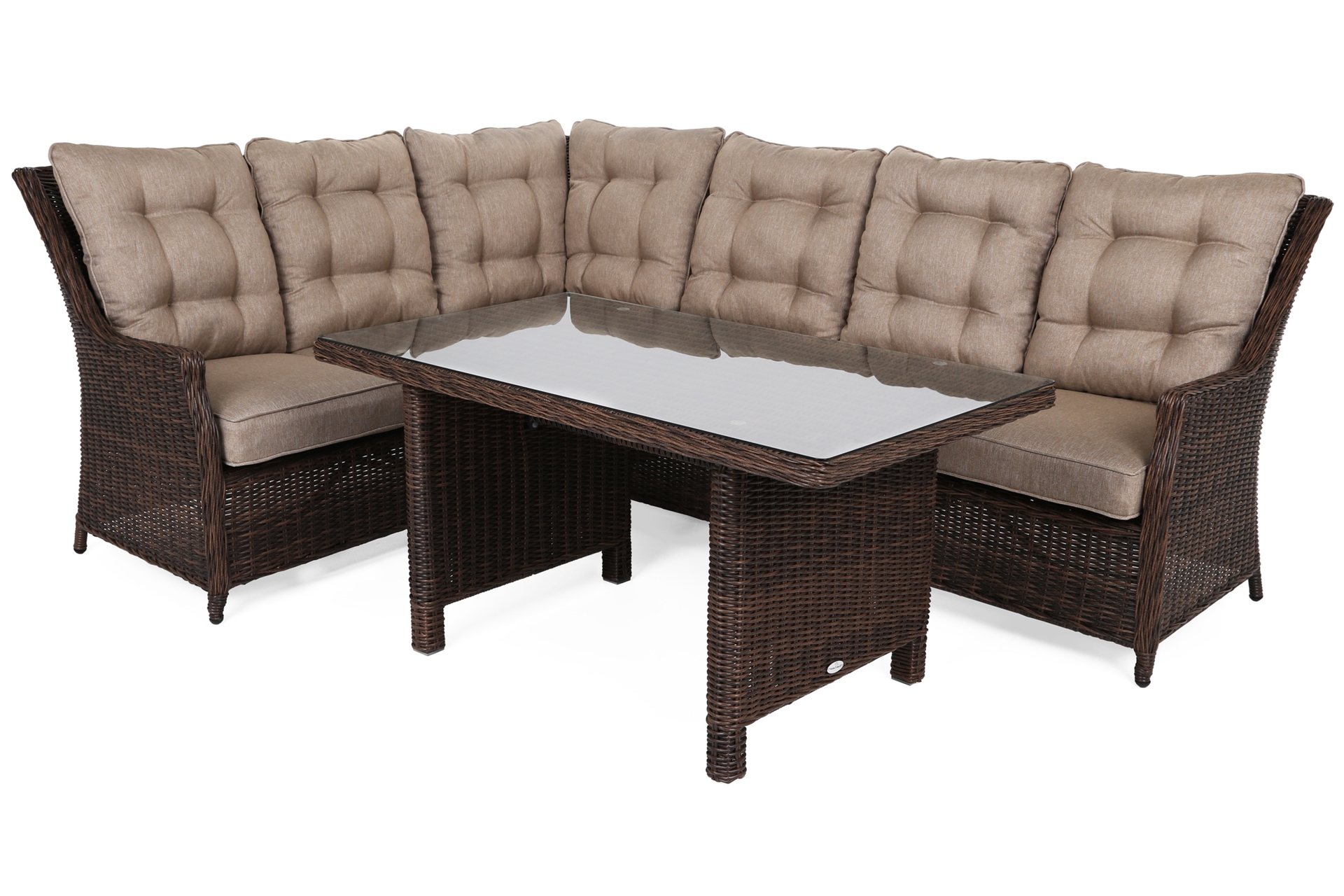 Narożnik technorattanowy lewy Alicante Brown Mat / Brown Melange