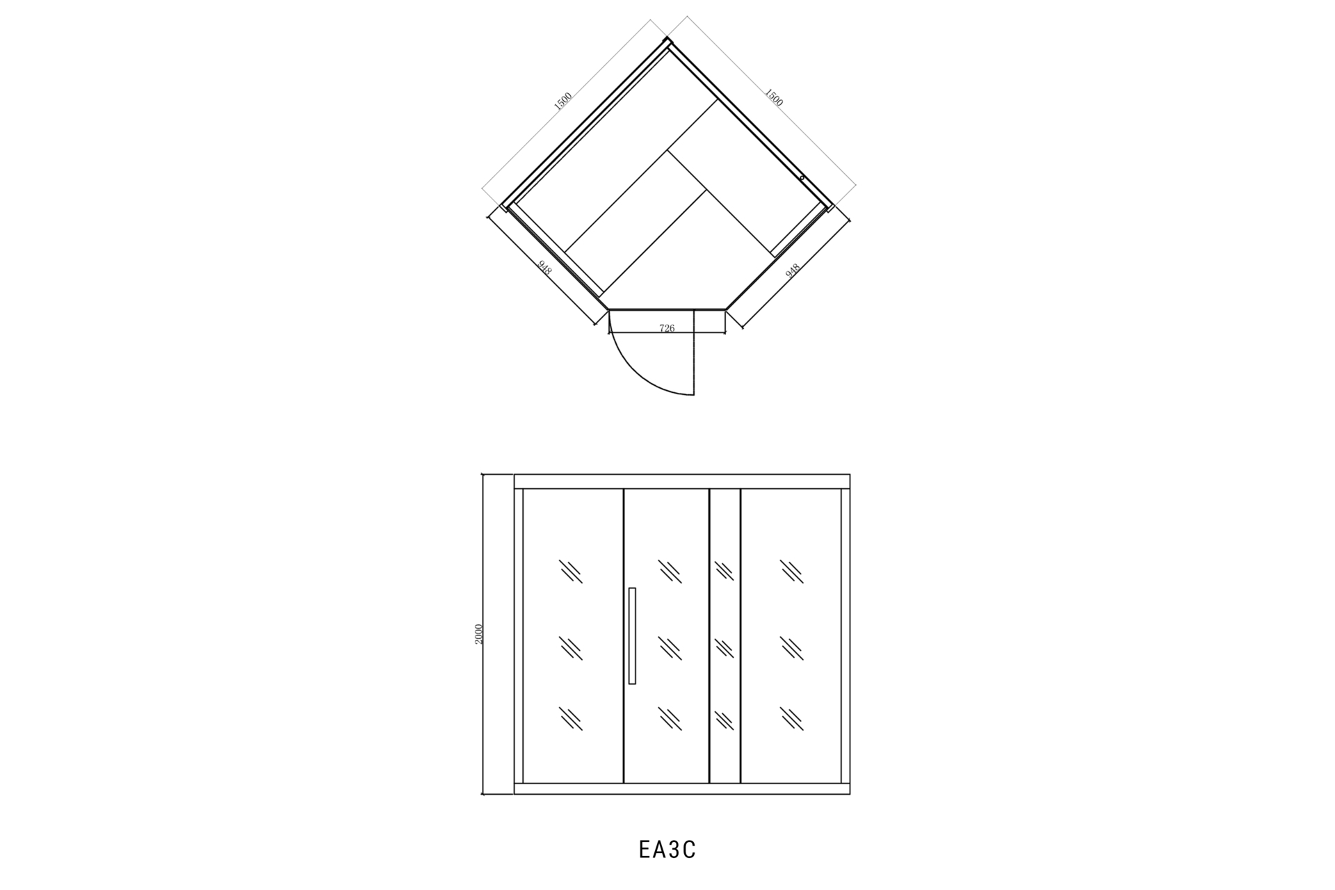 Sauna fińska narożna EA3C Grey z piecem