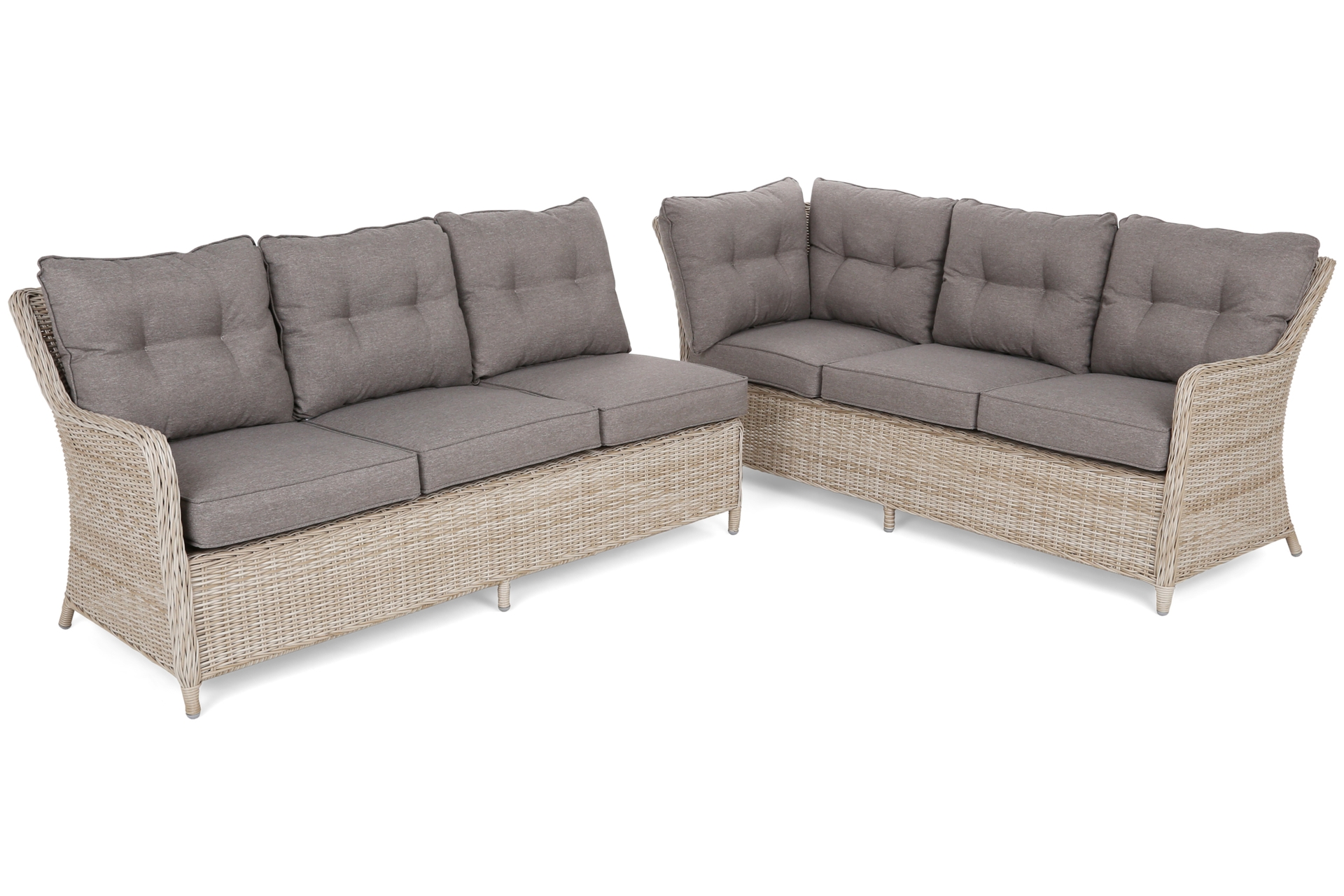 Narożny zestaw mebli ogrodowych prawy California Beige / Beige Melange