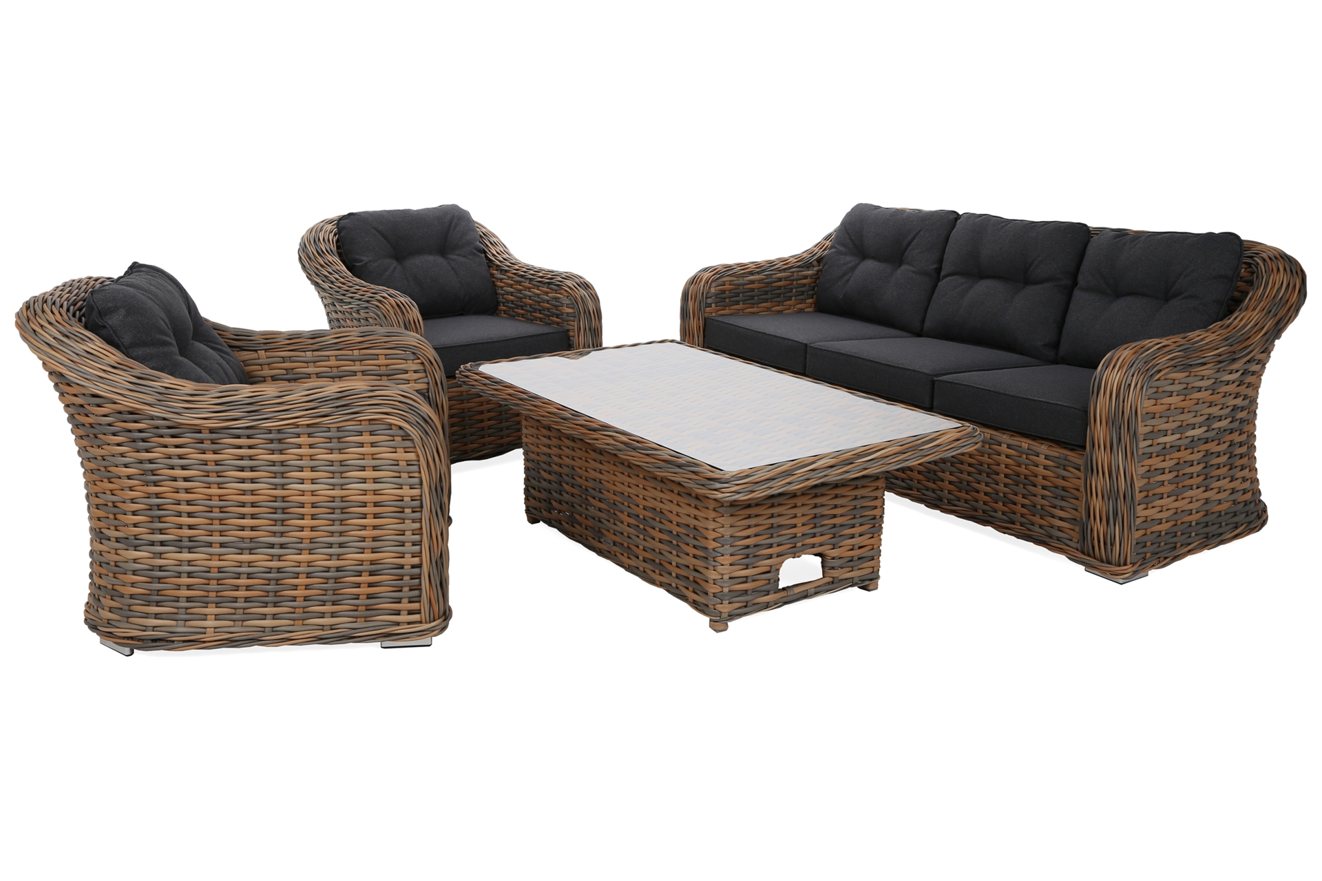 Meble ogrodowe technorattanowe Foggia Flex Ginger Melange / Dark Grey