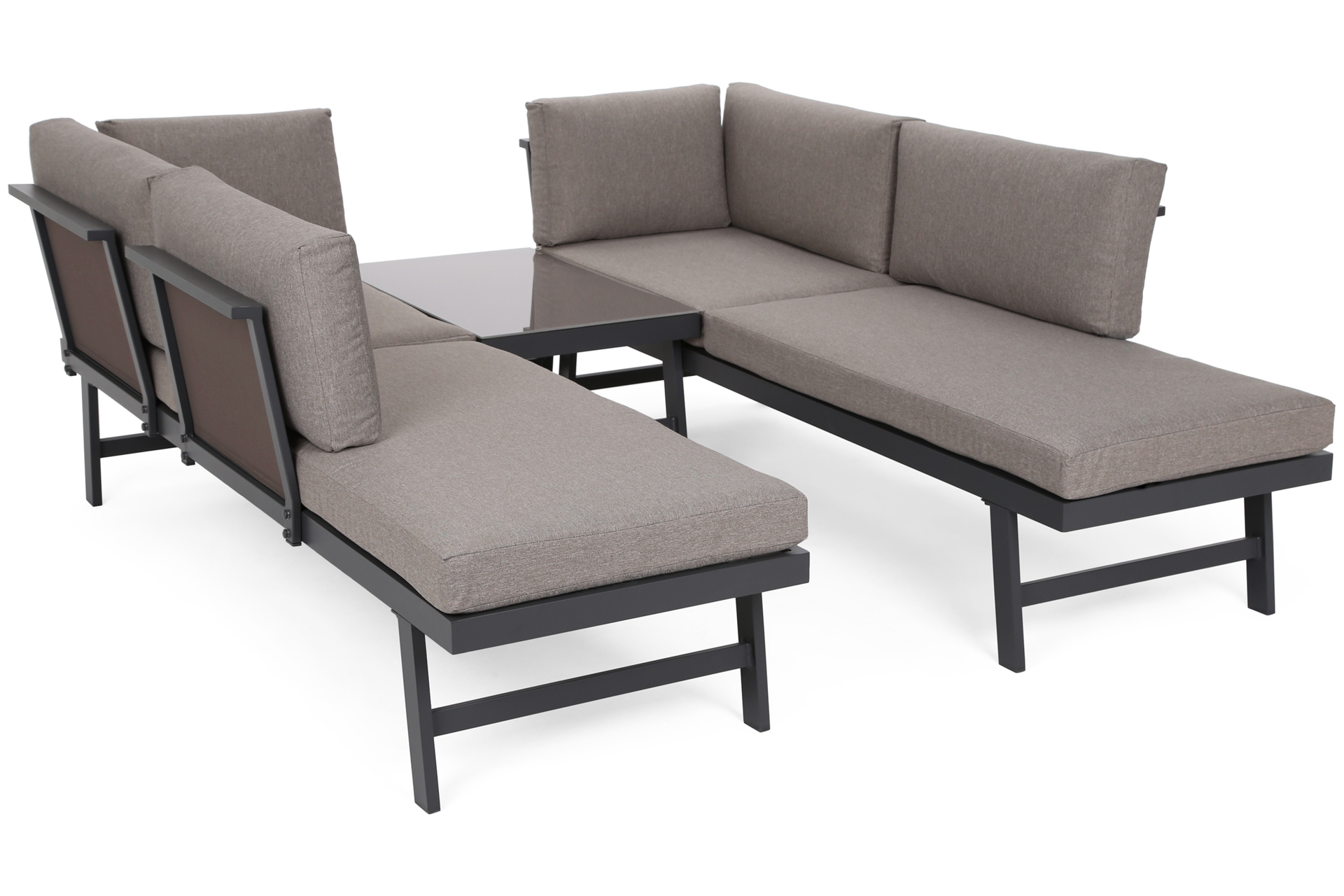 Narożnik ogrodowy aluminiowy Porto Grey / Taupe