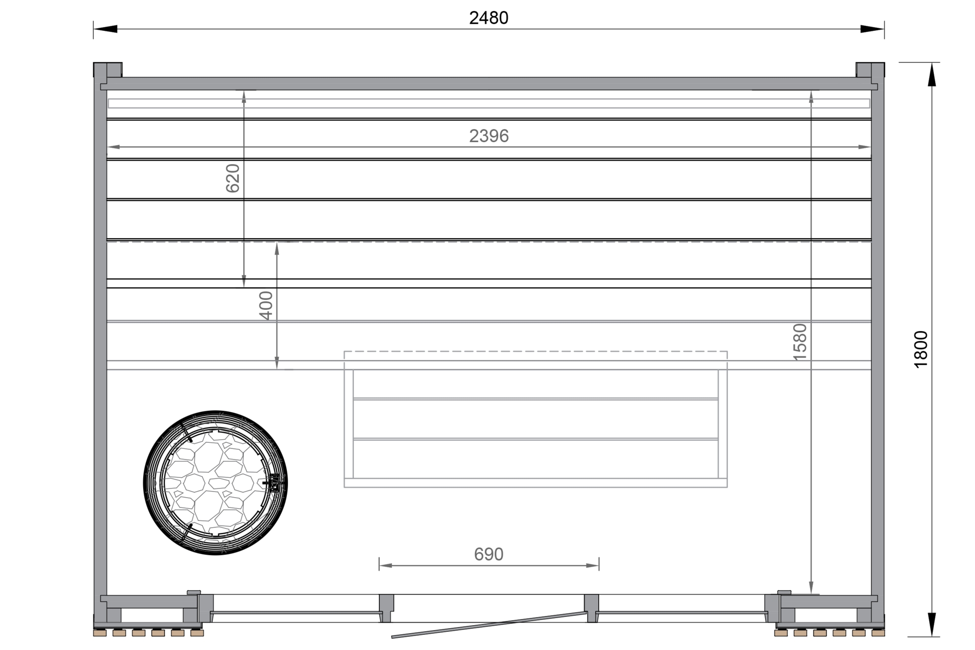 Sauna fińska zewnętrzna Leil® Saunas Viva 250 4-osobowa