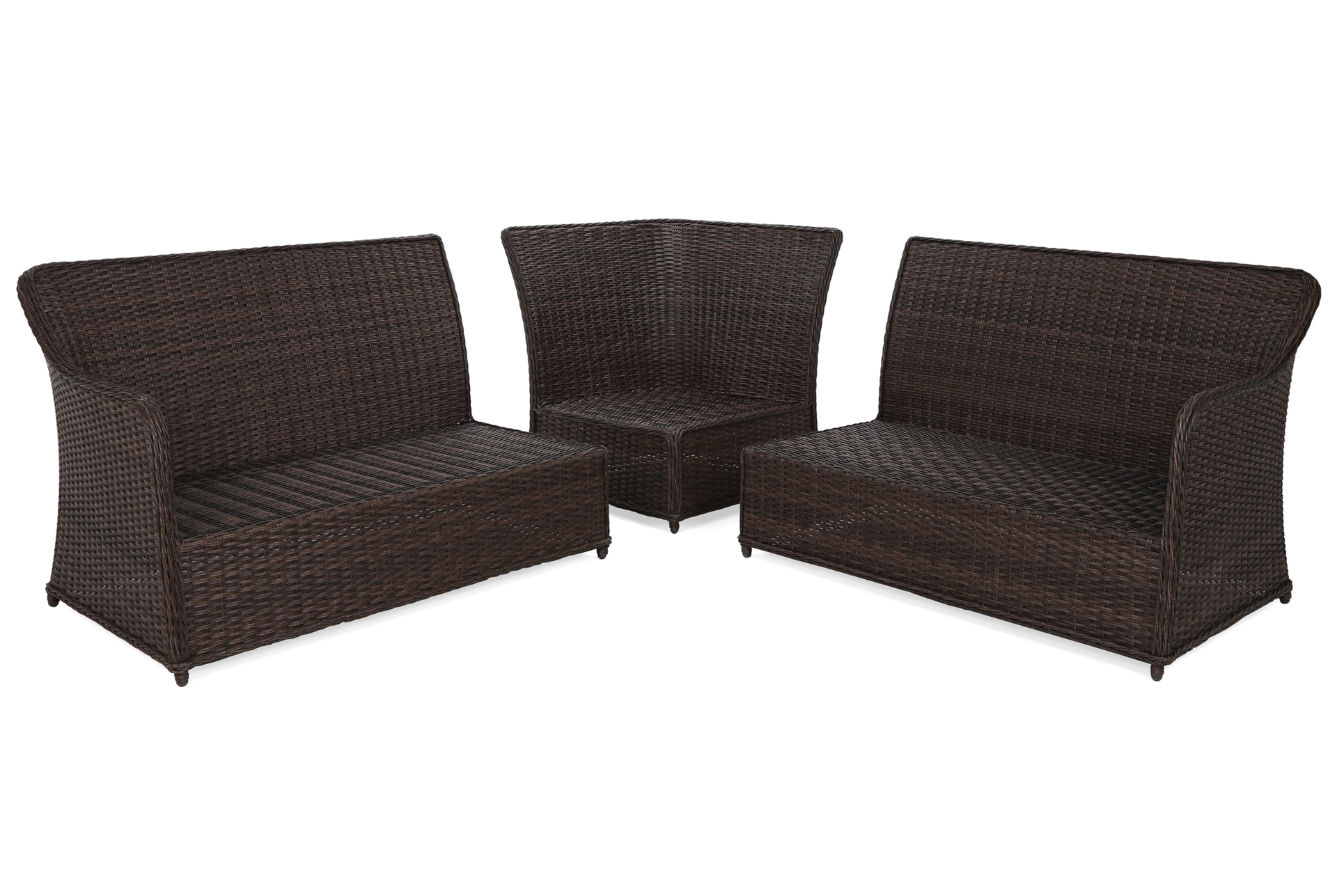 Narożny zestaw mebli ogrodowych Bergamo Brown Mat / Brown Melange