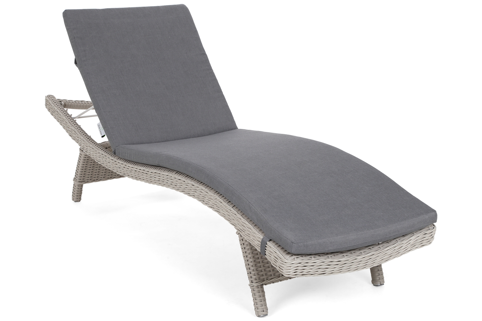 Zestaw leżaków ogrodowych z technorattanu Marbella White / Grey ze stolikiem