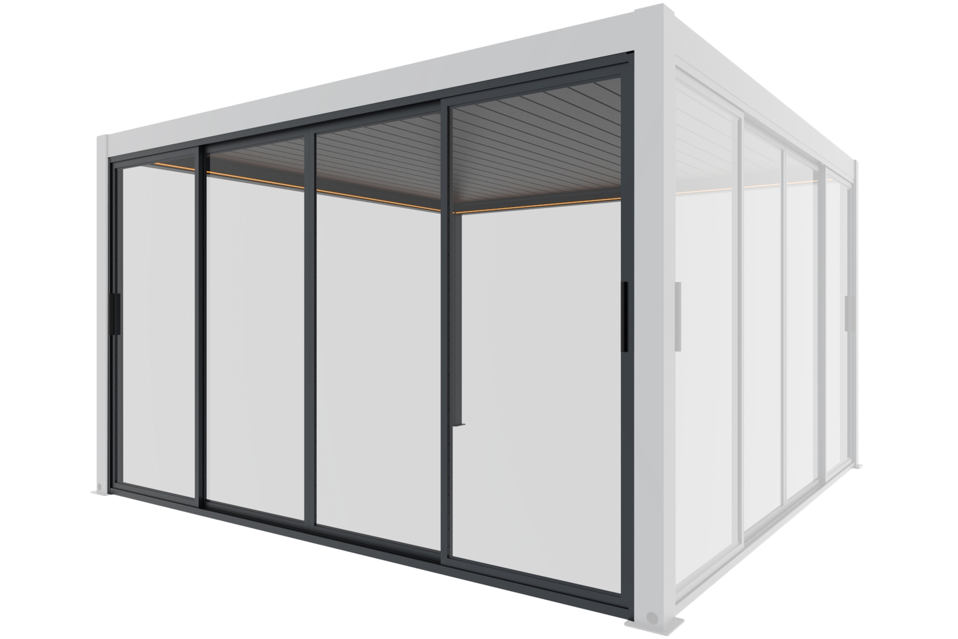 Przesuwna ścianka szklana 4 m do pergoli Schatler Nova Lux Alu