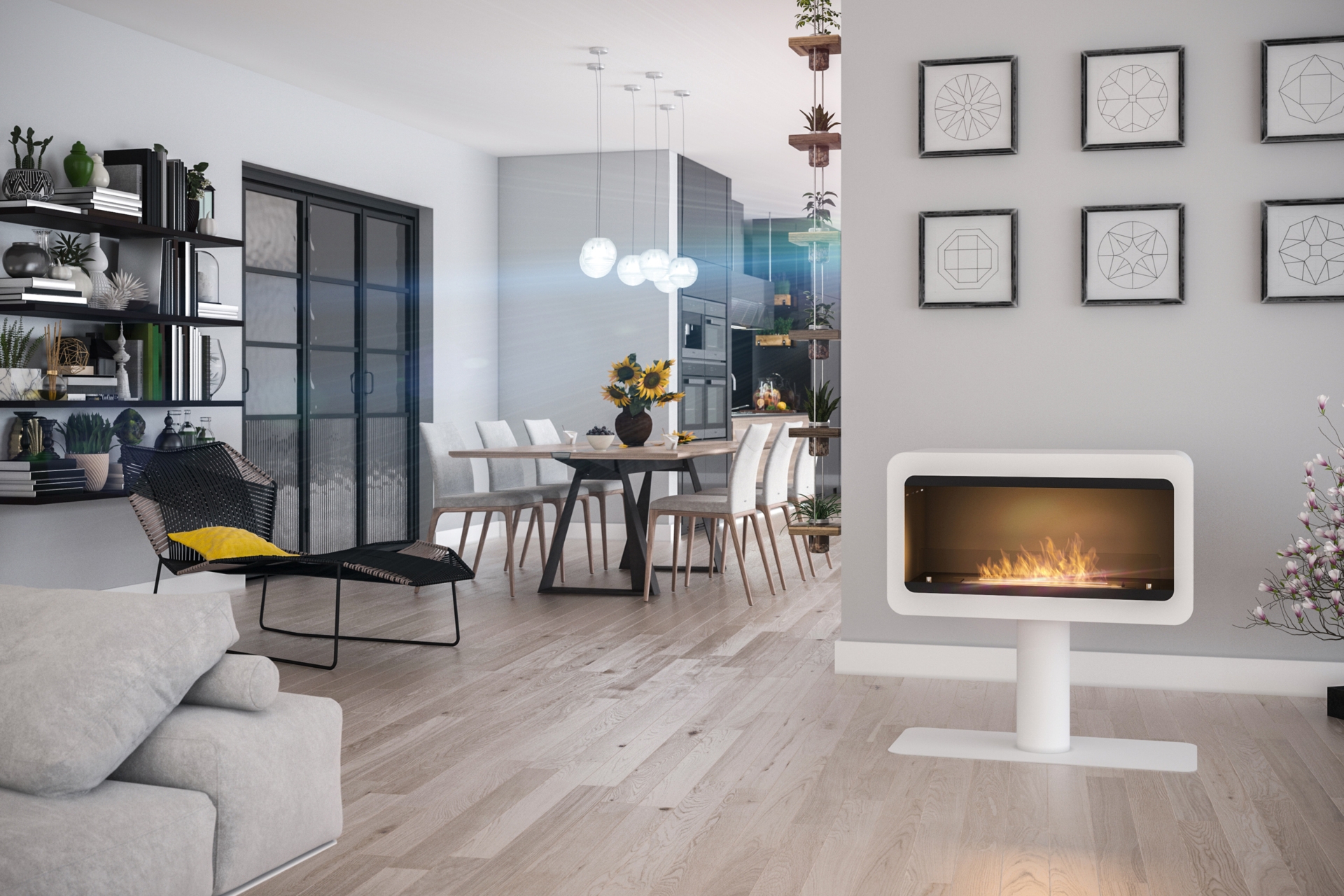 Biokominek Infire Inecco biały