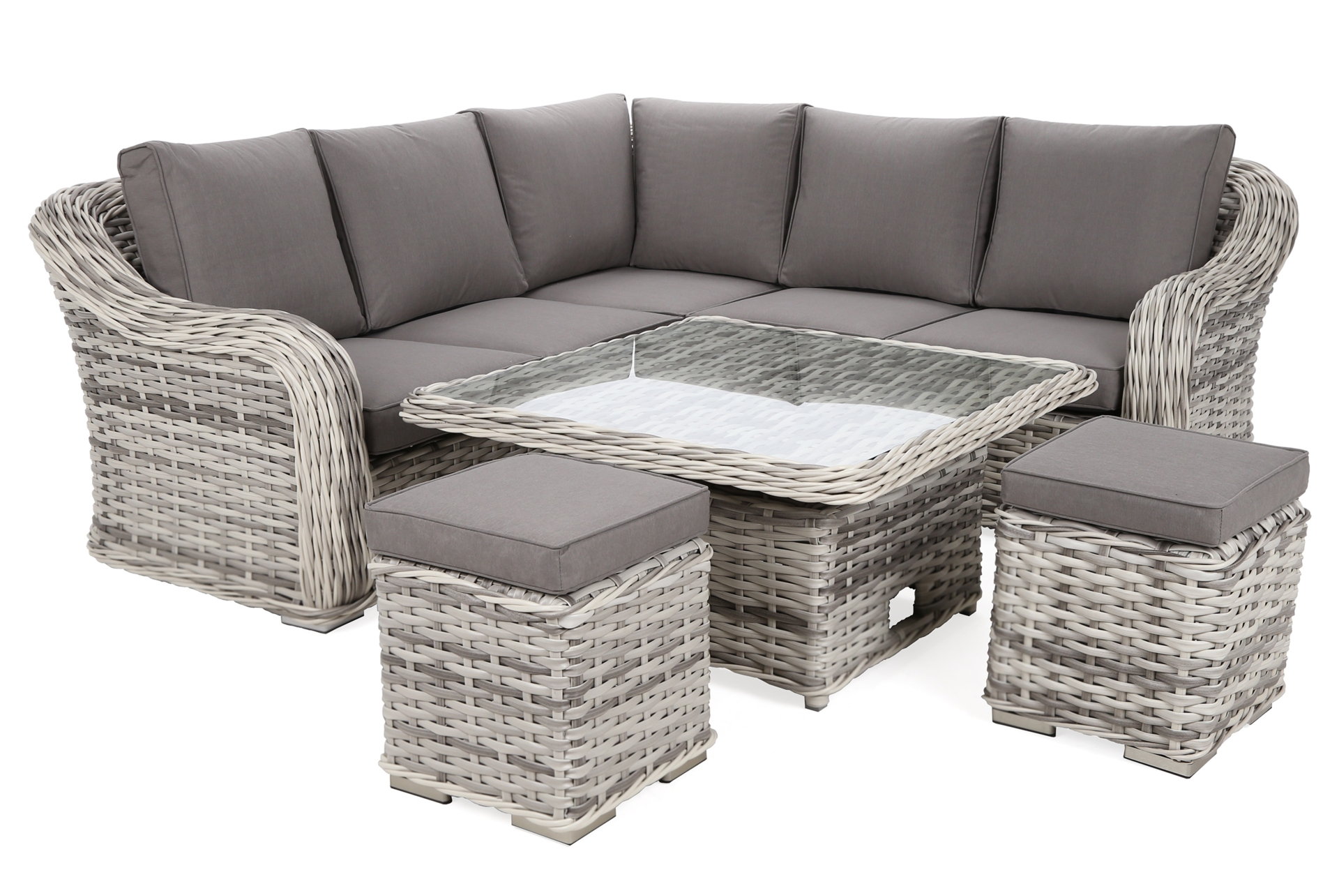 Narożny zestaw mebli ogrodowych Foggia Basic Light Grey / Grey