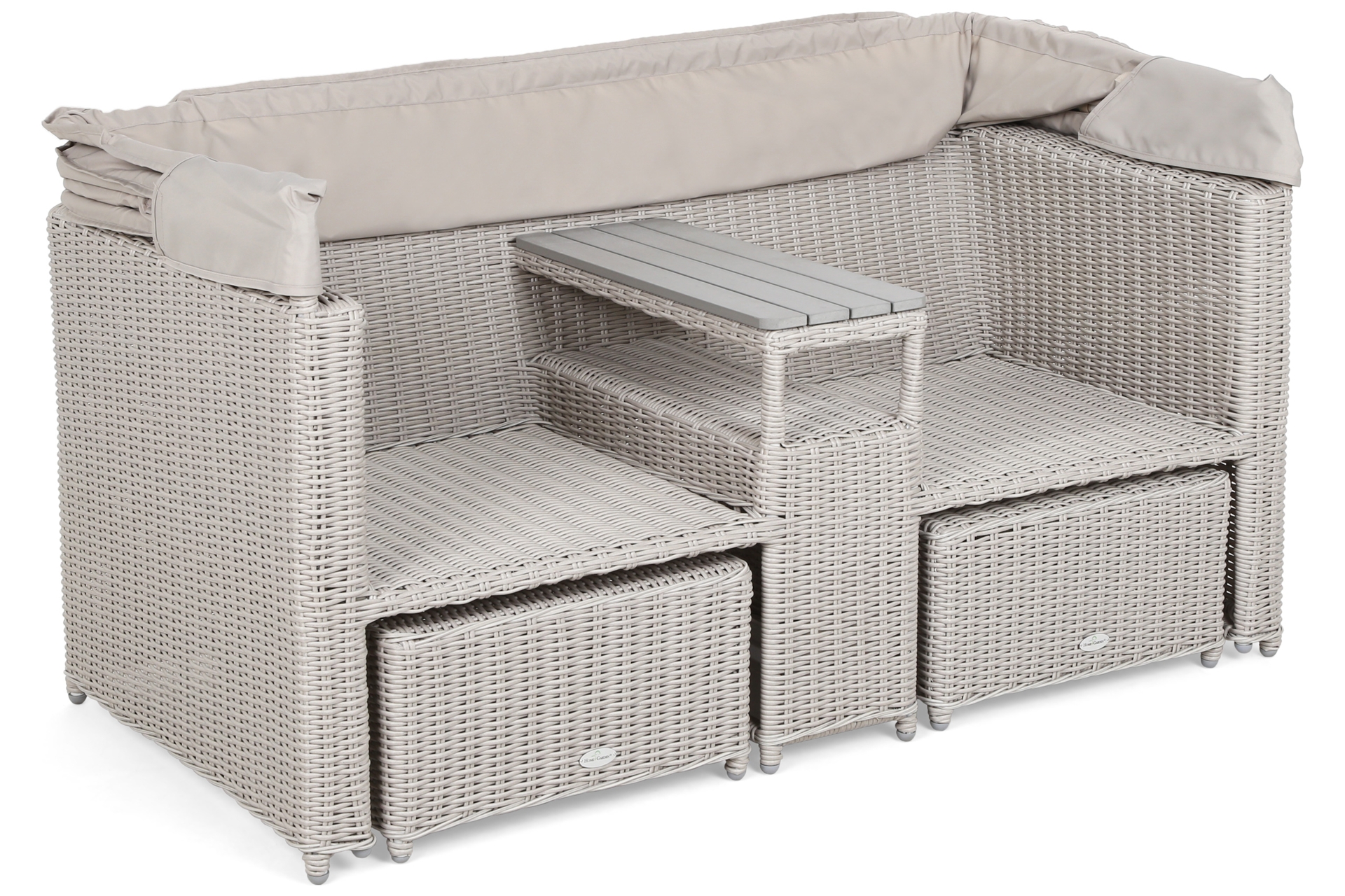 Kosz ogrodowy technorattanowy Michigan White / Grey