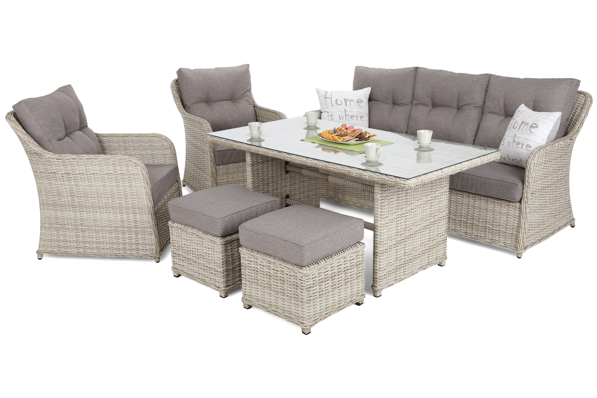 Meble ogrodowe technorattanowe Bergamo Beige / Beige Melange