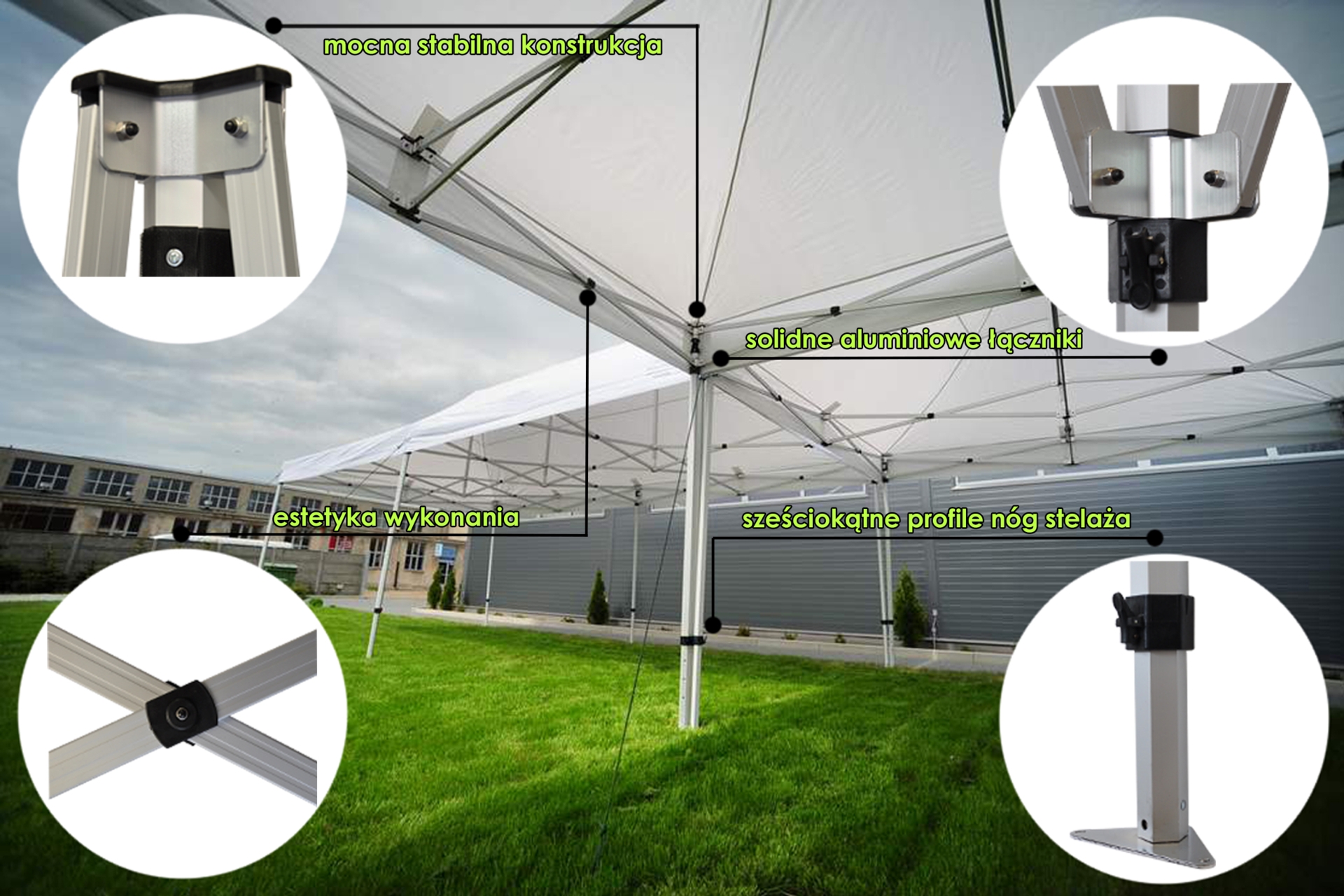 Namiot wystawowy cateringowy 800 x 400 cm biały