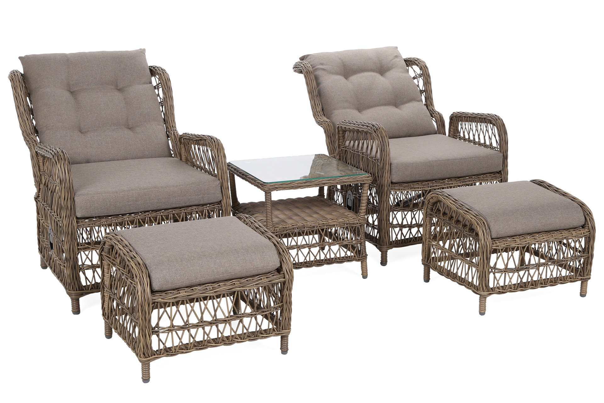 Meble ogrodowe technorattanowe Corfu Light Brown / Beige Melange