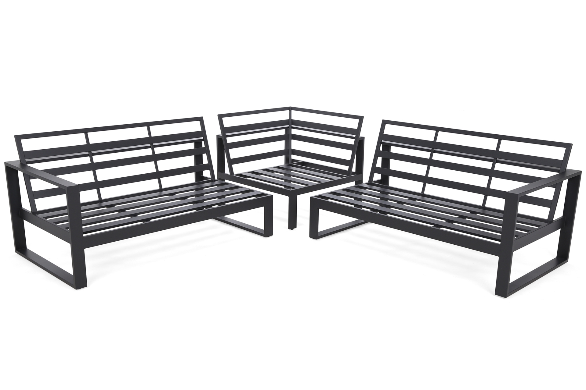 Narożne meble ogrodowe aluminiowe Sorrento Comfort Grey / Grey Melange