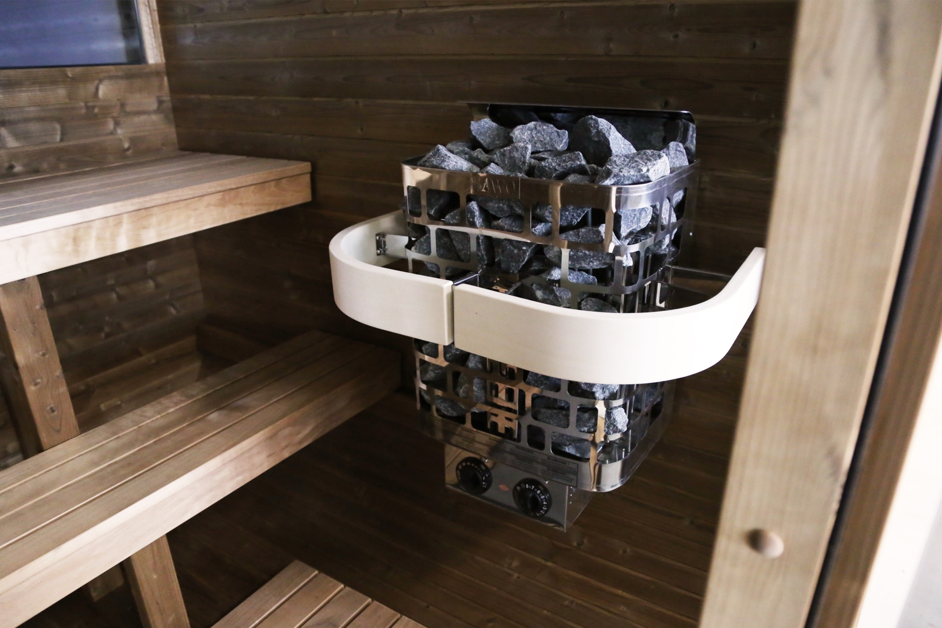 Sauna fińska zewnętrzna Hanscraft Quadra X 211 x 188 cm