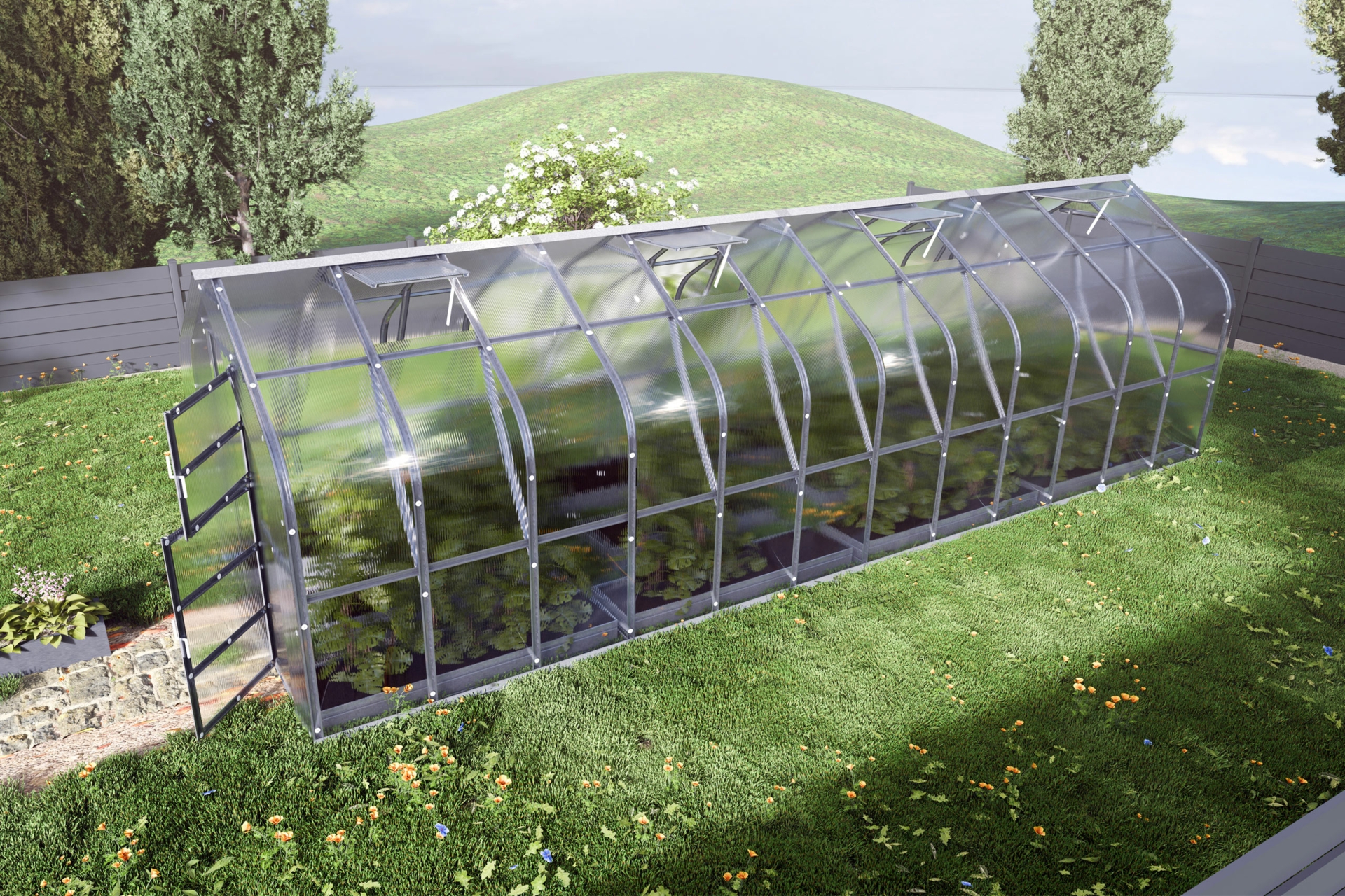 Szklarnia ogrodowa z poliwęglanu Terplant Pro 2,5x8 m