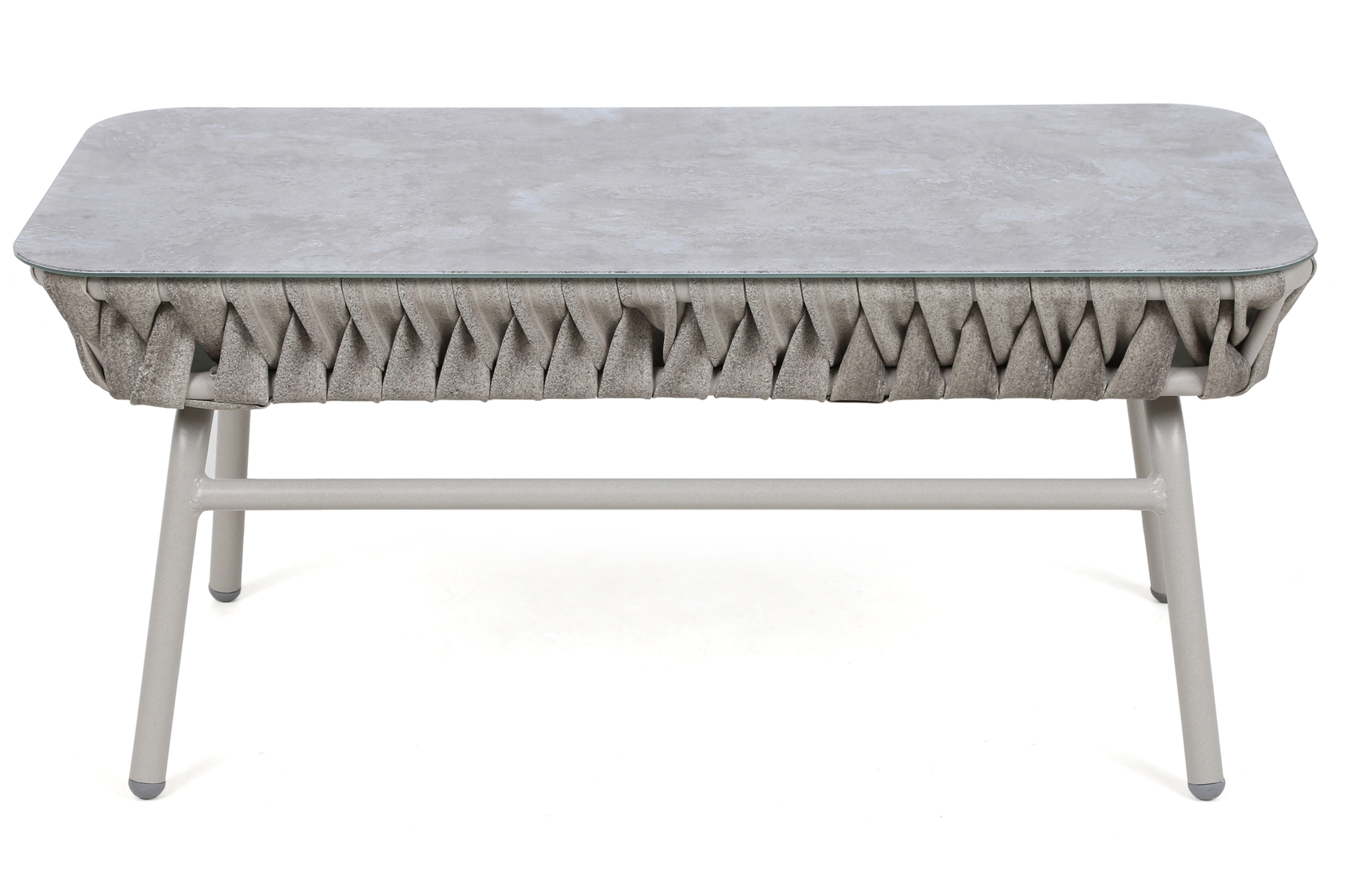 Zestaw mebli aluminiowych Tasos Cream / Latte - dla 4 osób  Meble ogrodowe technorattanowe Tasos Cream / Latte