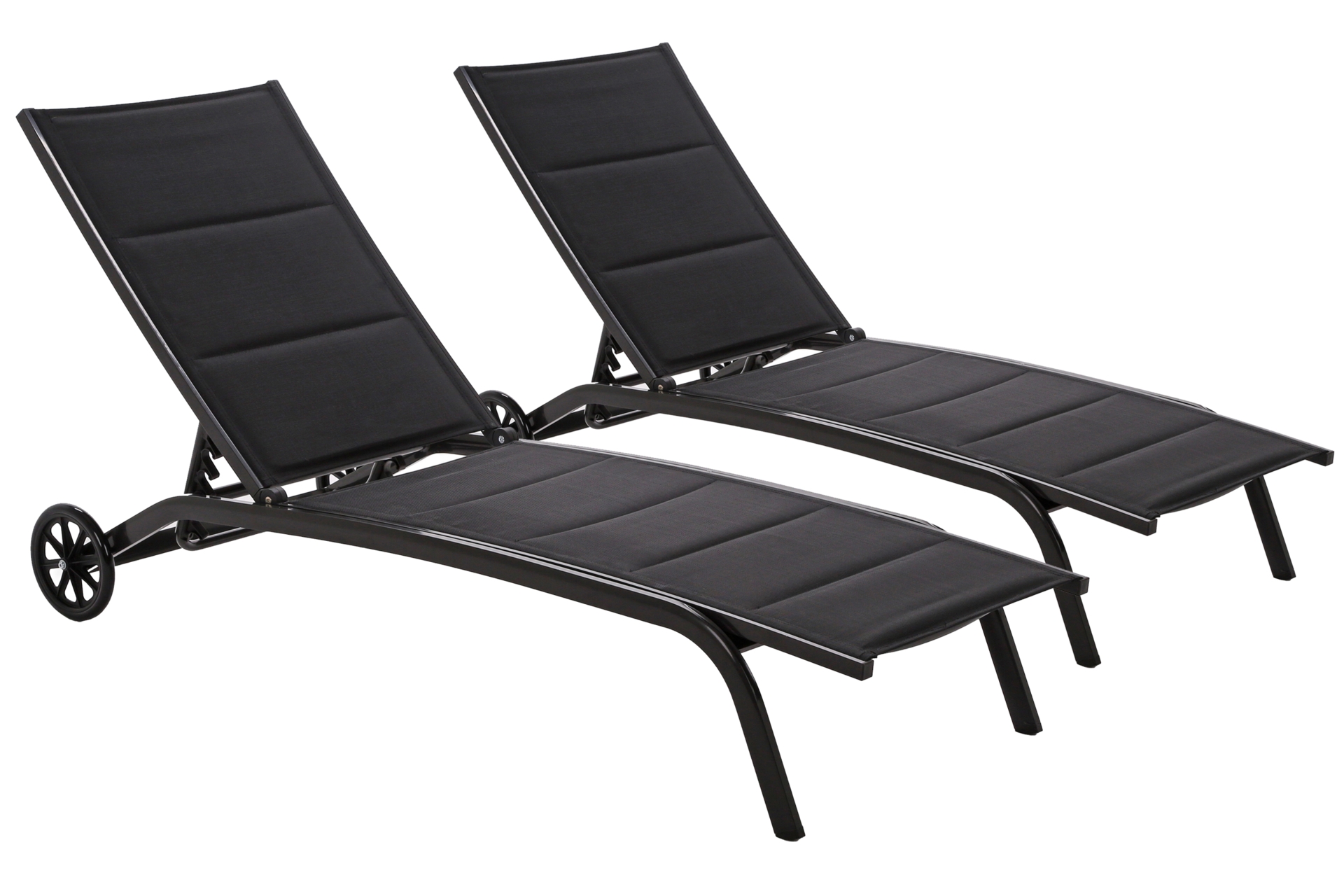 Zestaw leżaków ogrodowych aluminiowych Ibiza Black / Black