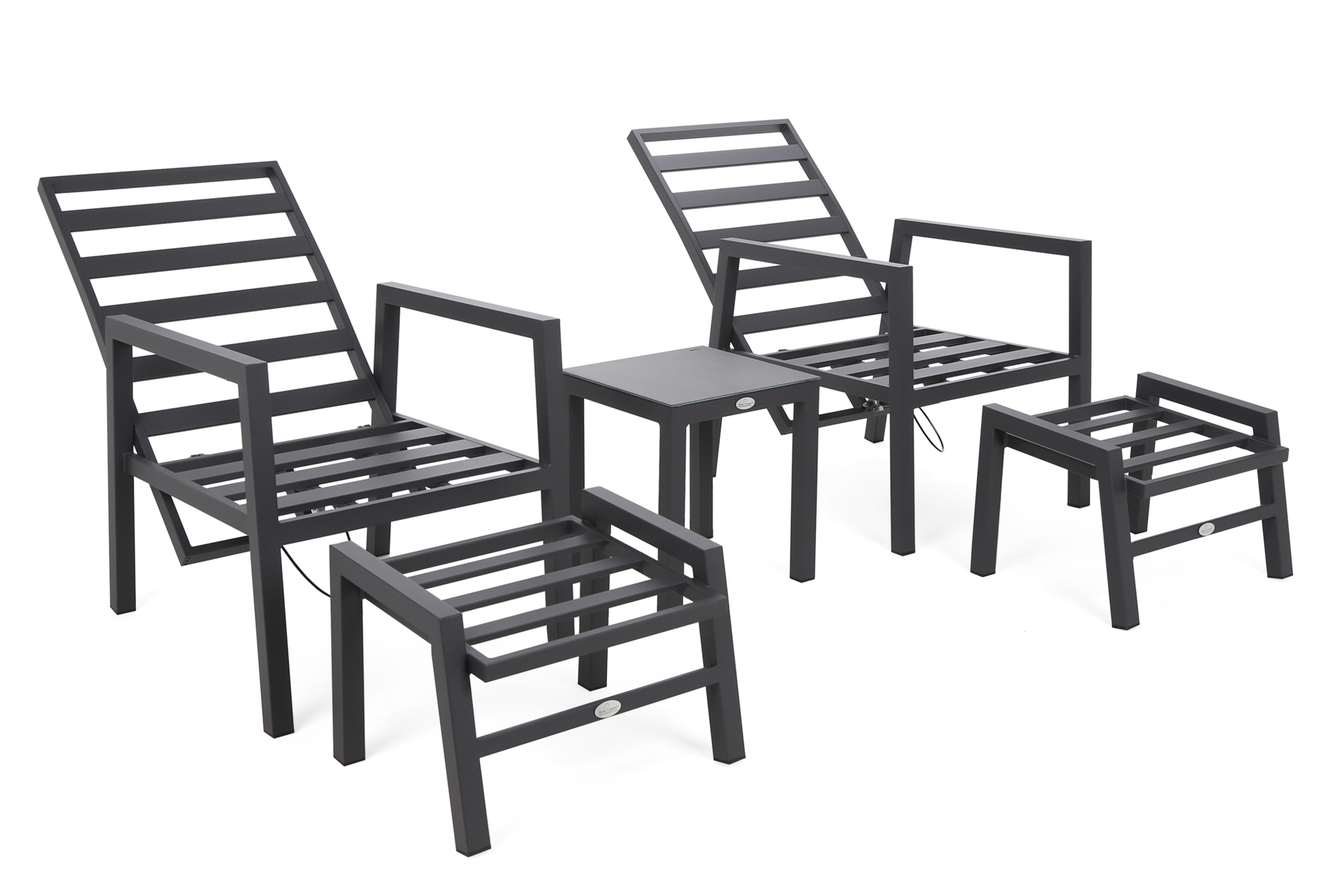 Meble ogrodowe aluminiowe Morton Dark Grey / Grey