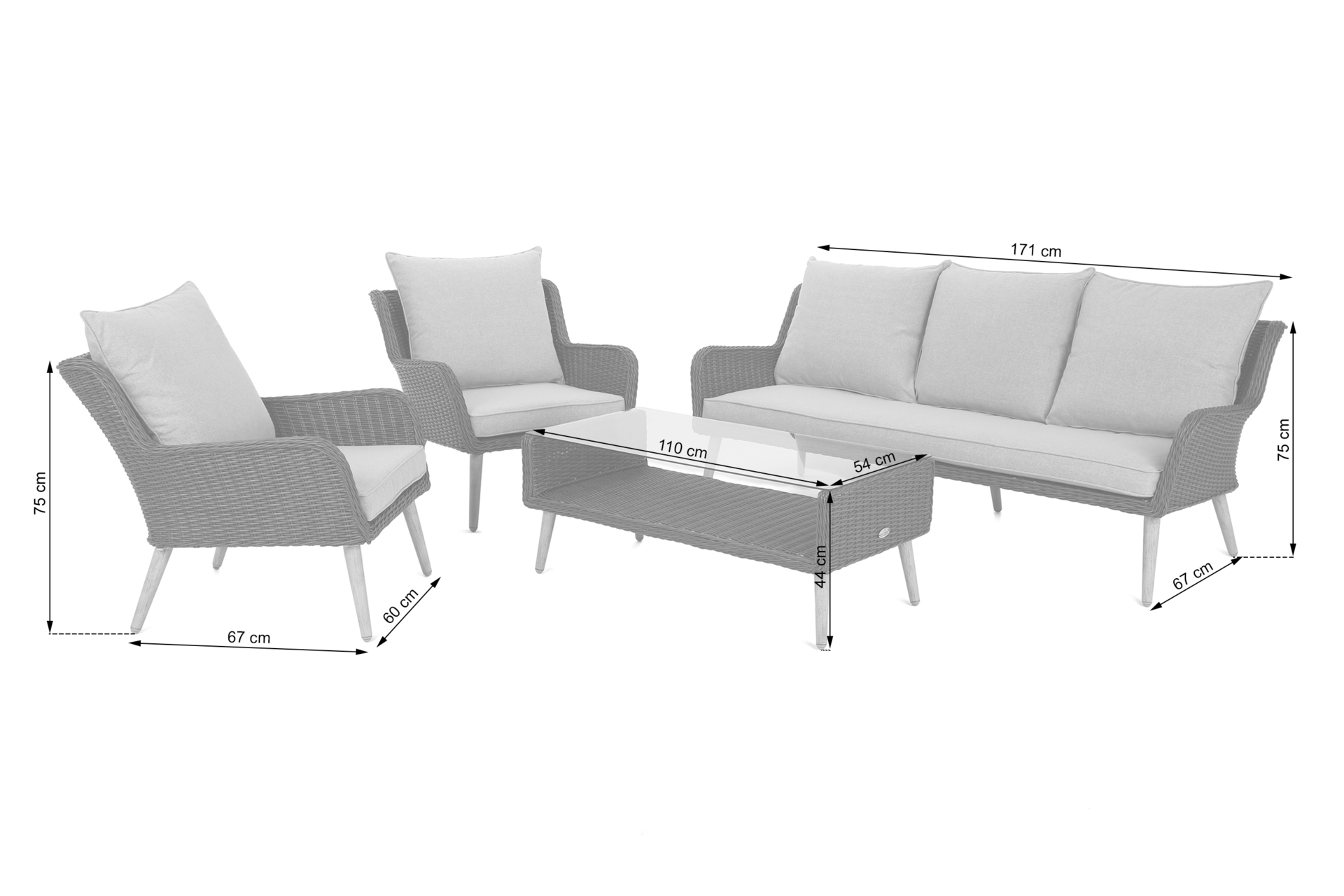 Meble ogrodowe technorattanowe Almeria Beige / Beige Melange