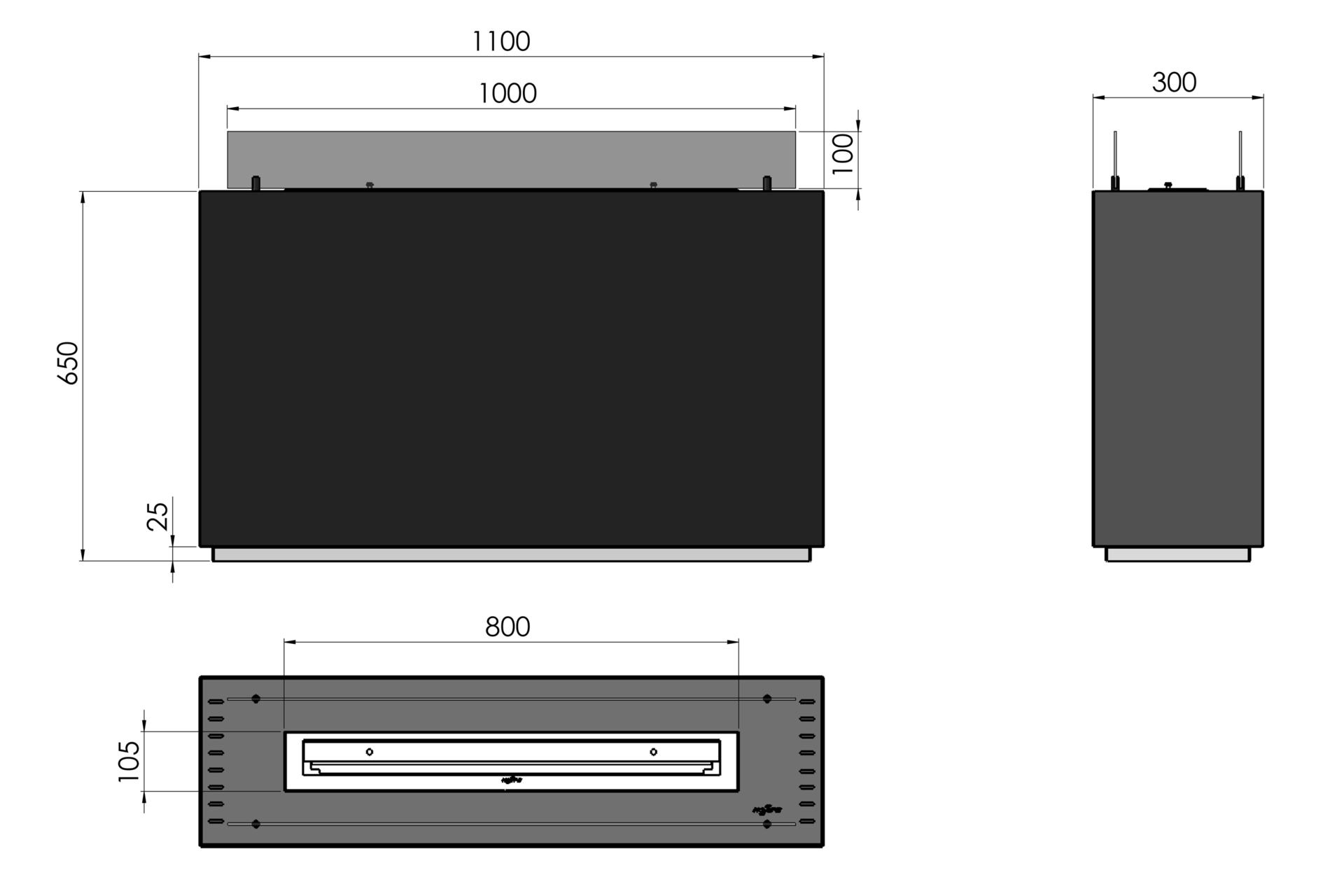 Biokominek wolnostojący Infire Incube czarny Biokominek Infire Incube czarny
