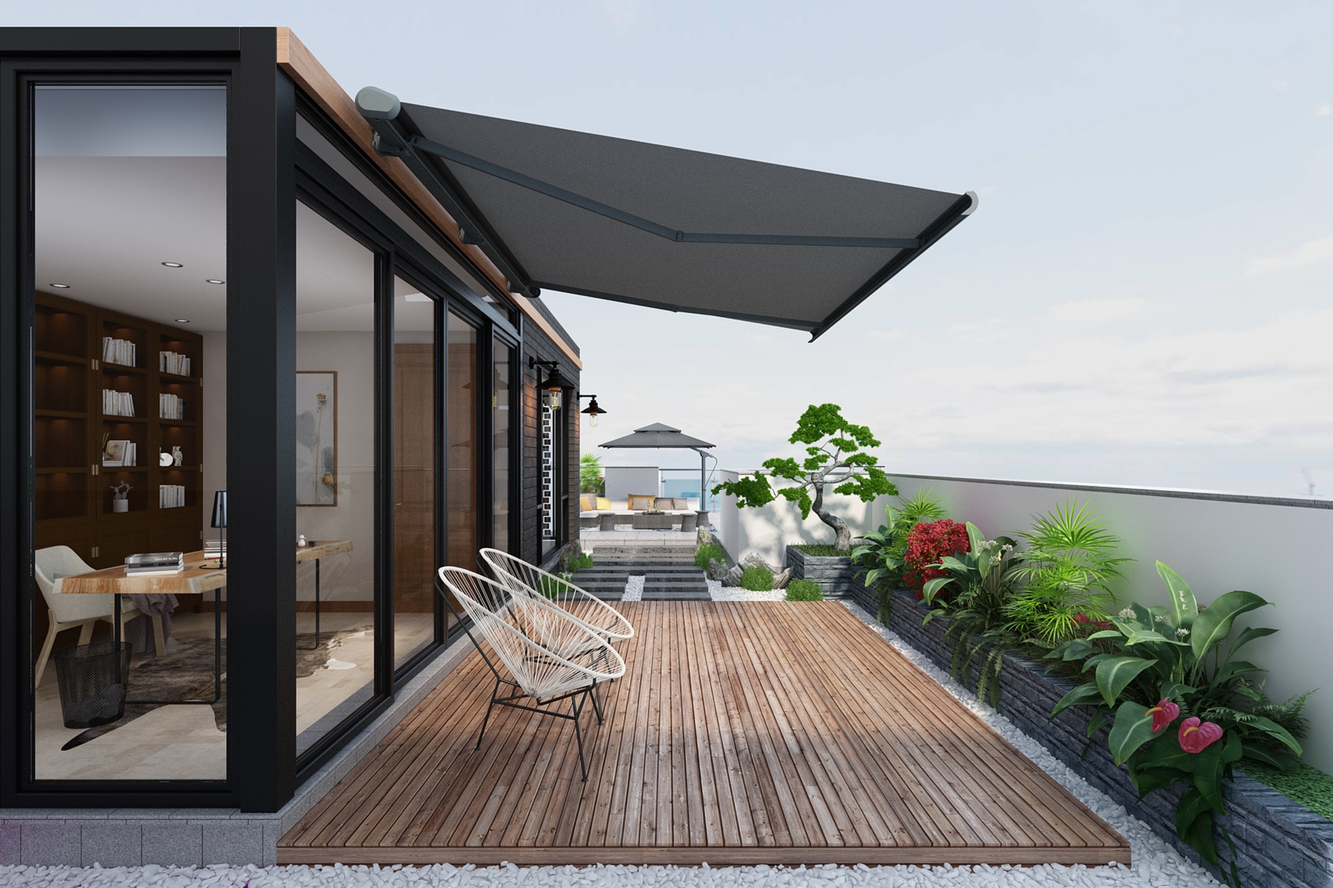 Markiza tarasowa elektryczna Futura LED 400 x 300 cm z oświetleniem