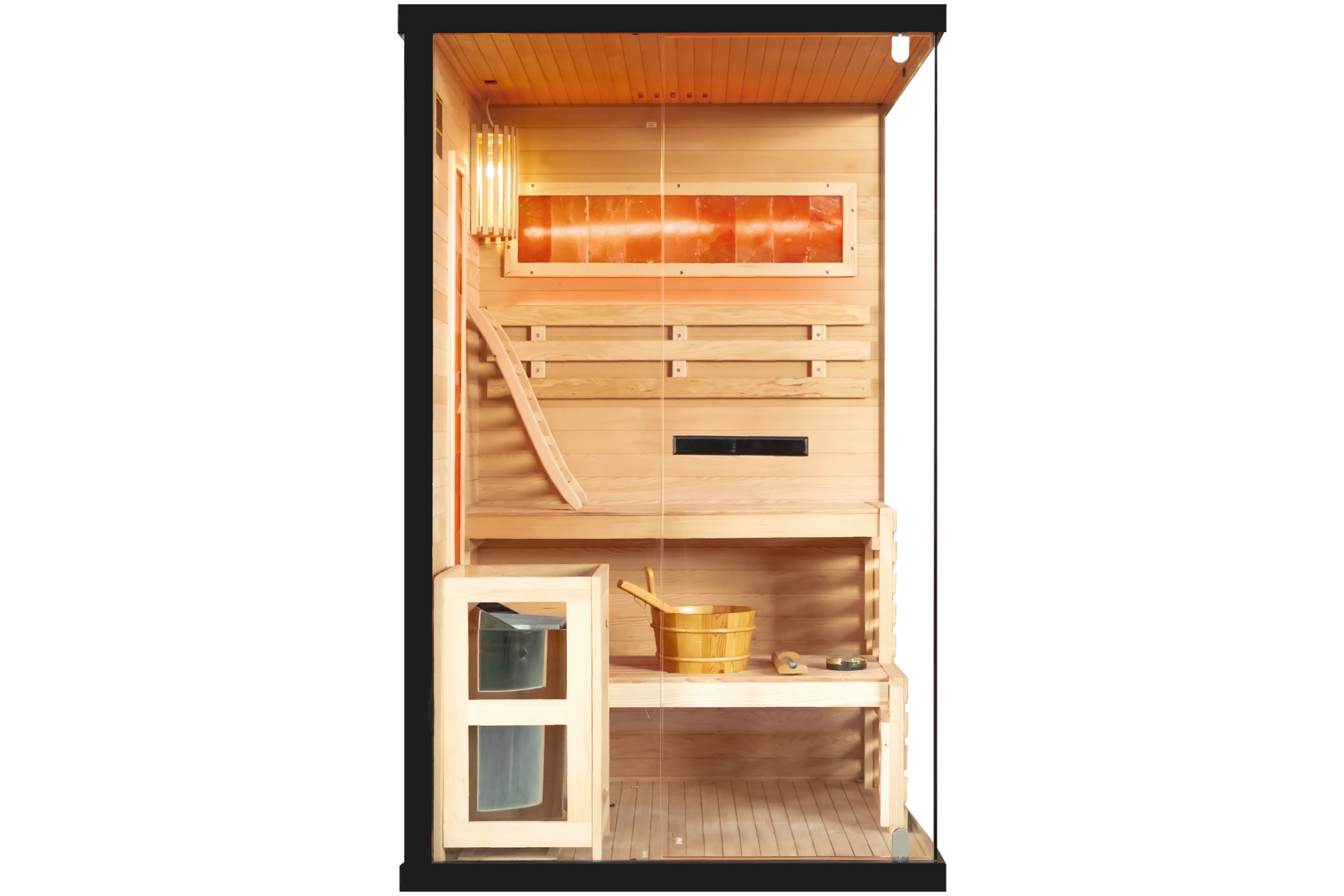 Sauna fińska narożna Nordum Pure 2-osobowa czarna