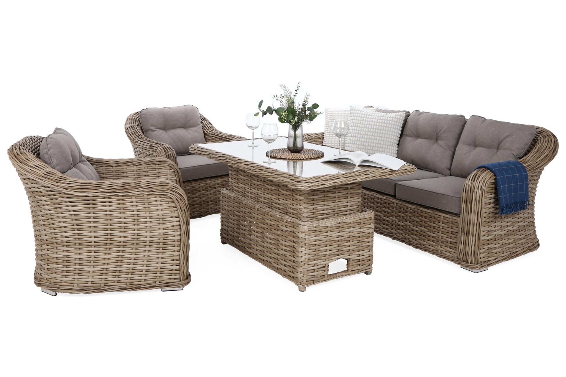 Meble ogrodowe technorattanowe Foggia Flex Beige / Beige Melange