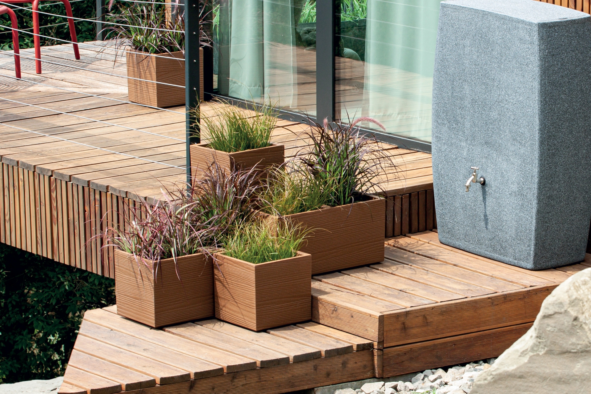 Donica ogrodowa Madera Square Eco Wood Eco White 31 l