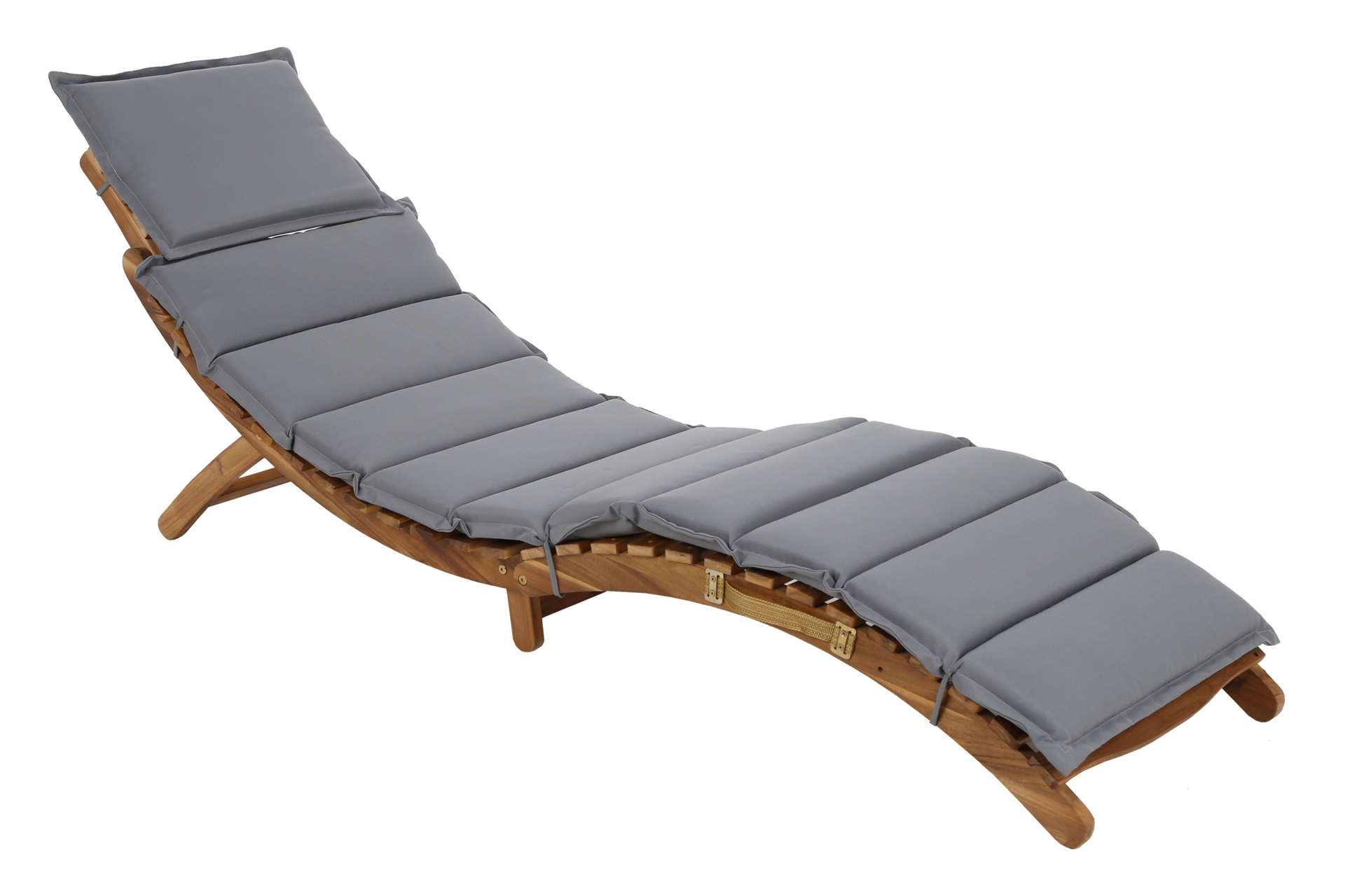 Leżanka ogrodowa drewniana Akacja Lux z poduszką