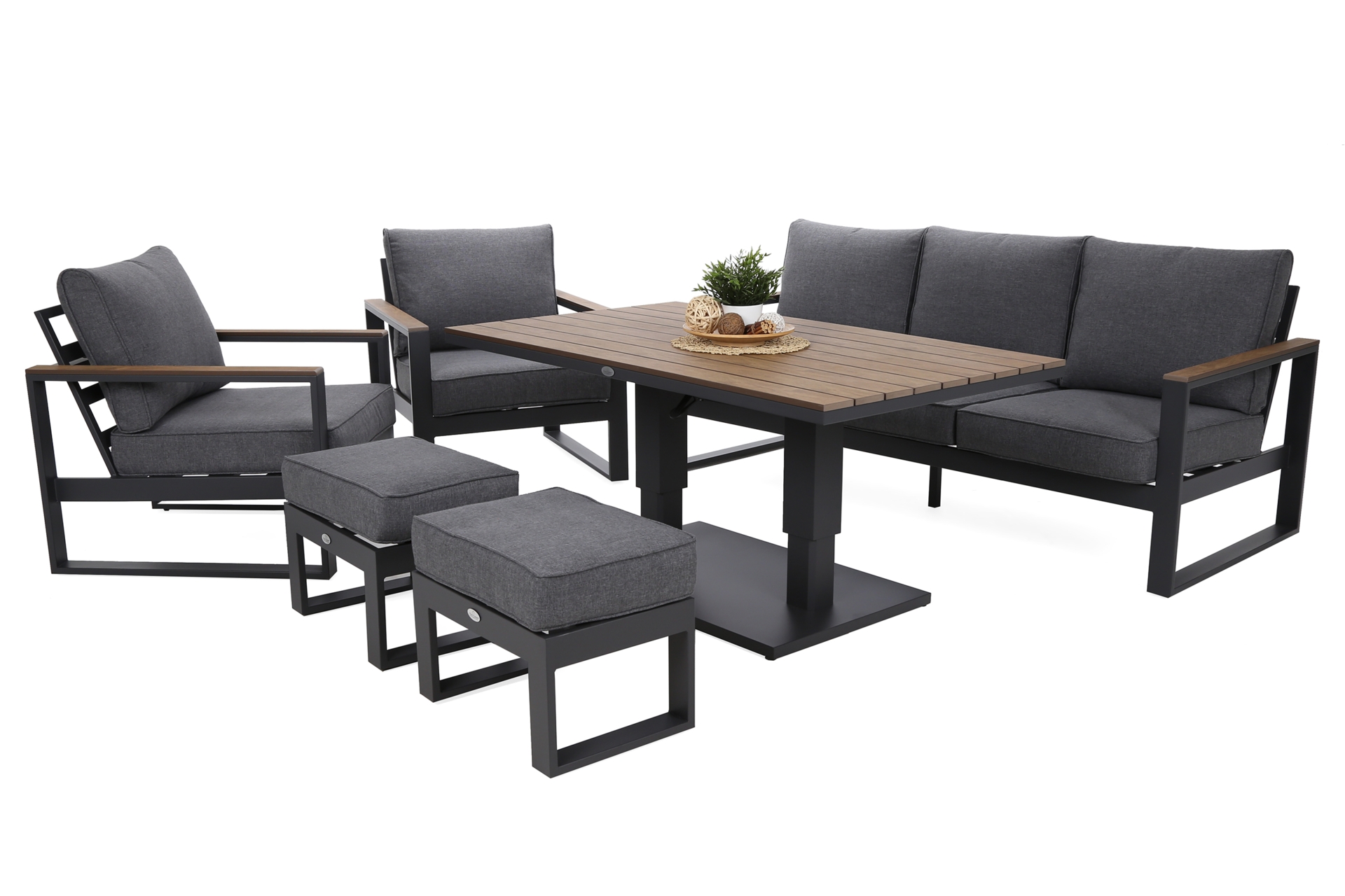 Meble ogrodowe aluminiowe Sorrento Polywood Grey / Grey Melange