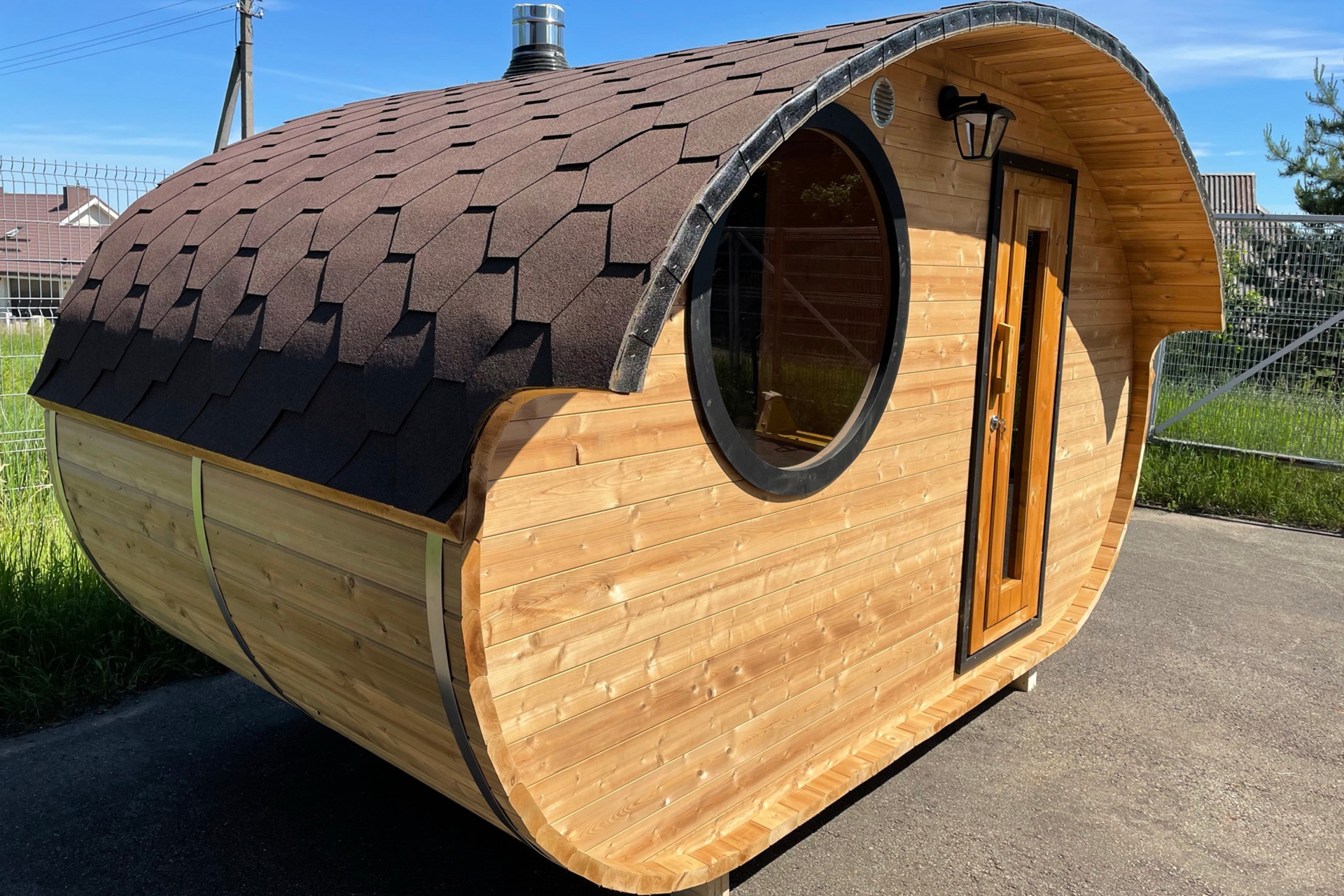 Sauna fińska zewnętrzna Hobbit Medium CLT 240 x 400 cm Sauna fińska zewnętrzna Hobbit Medium CLT 240 x 400 cm