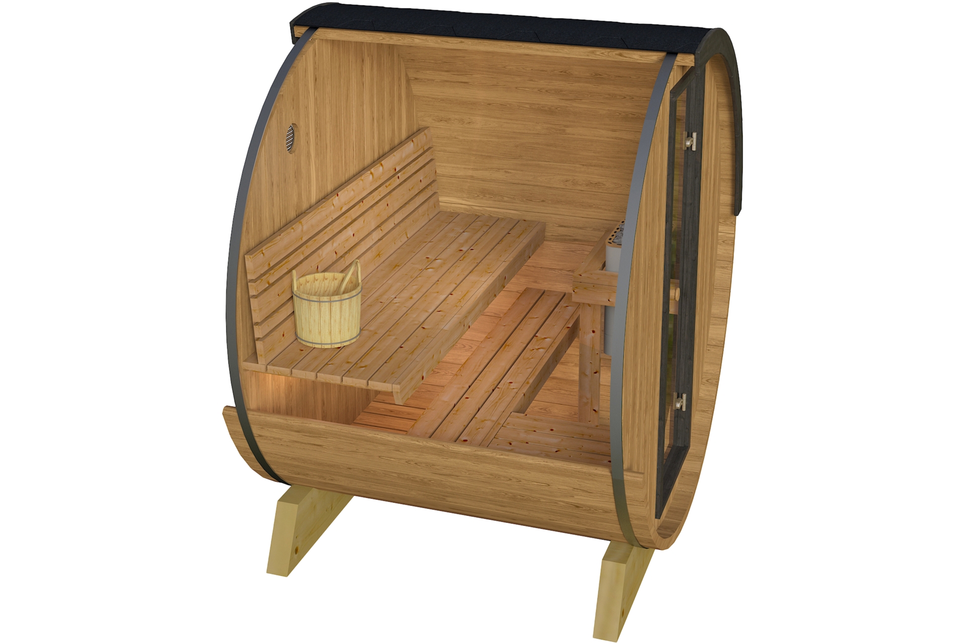 Sauna fińska zewnętrzna Terrace 160 cm - beczka Sauna fińska zewnętrzna Terrace 160 cm