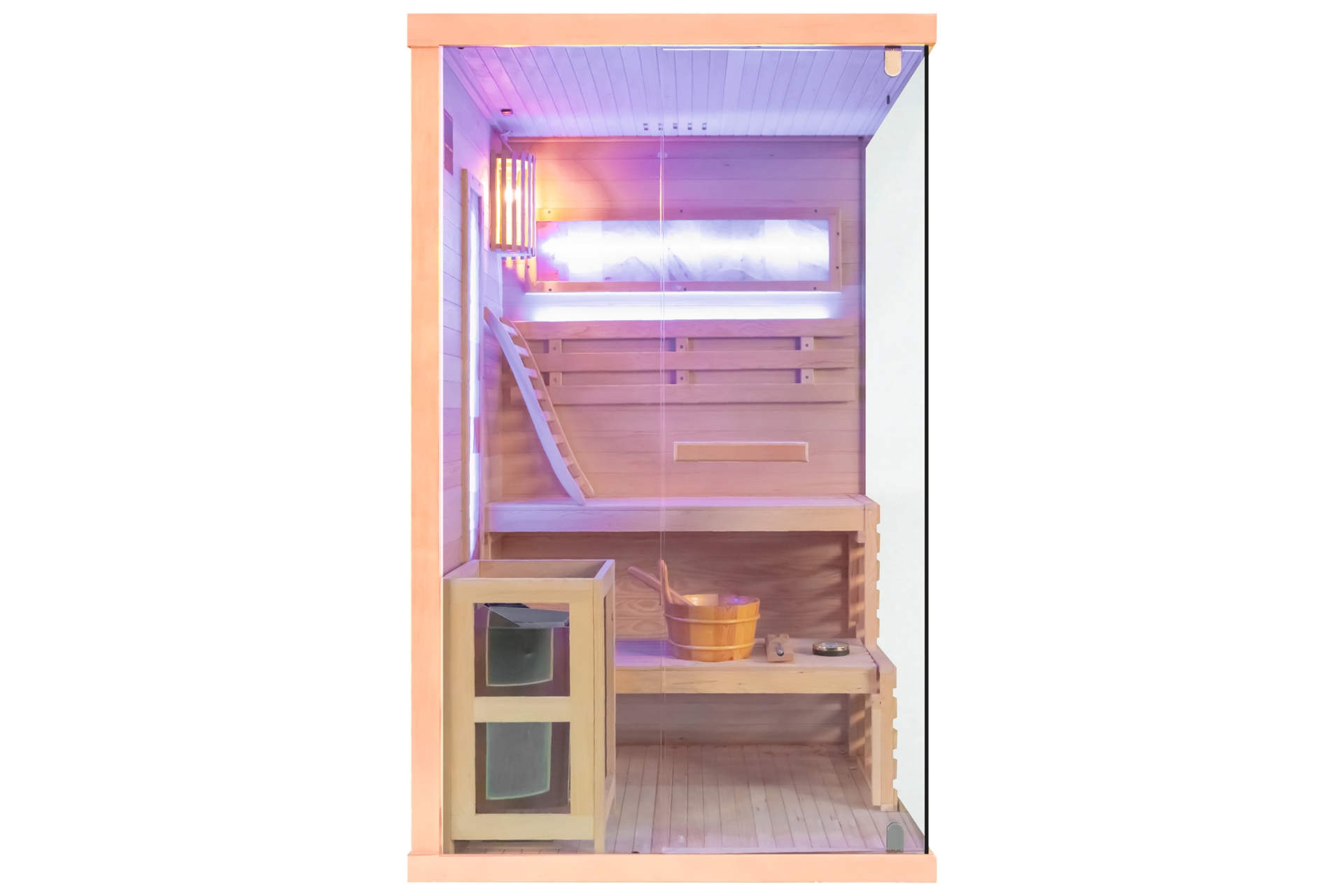 Sauna fińska narożna Nordum Pure 2-osobowa naturalna