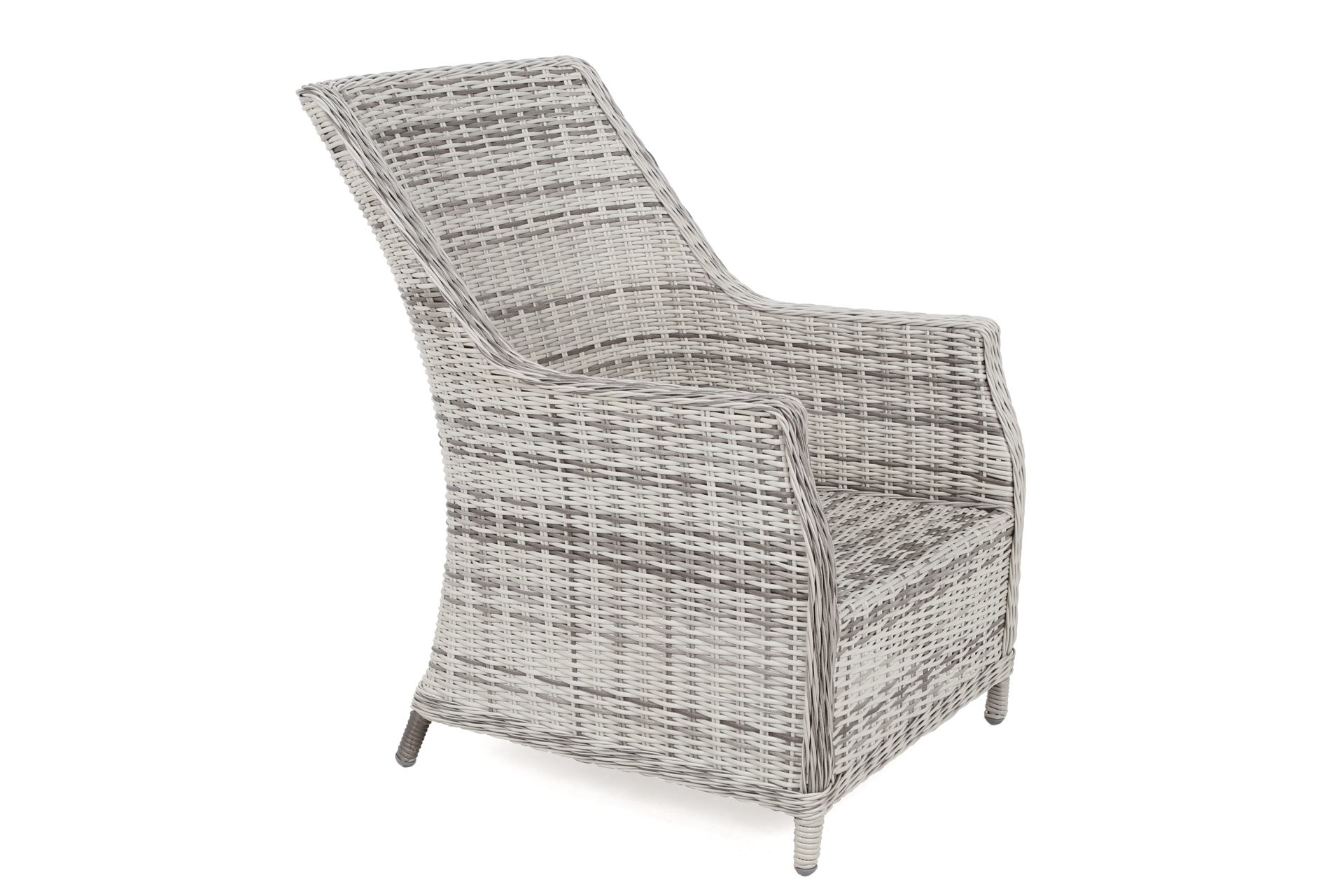 Narożny zestaw mebli ogrodowych prawy Alicante Light Grey / Grey Melange z pufami