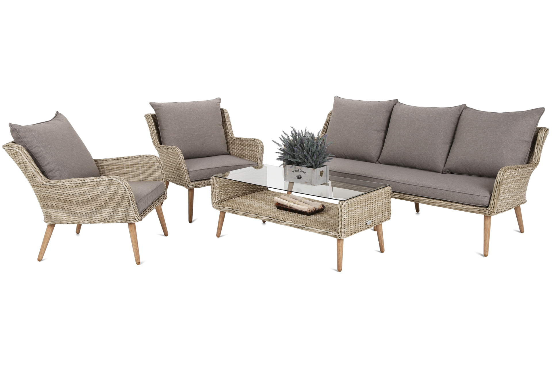 Meble ogrodowe technorattanowe Almeria Beige / Beige Melange