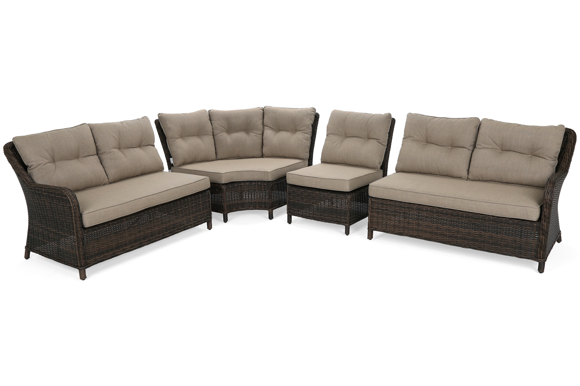 Narożne meble ogrodowe technorattanowe Windsor Brown Mat / Brown Melange