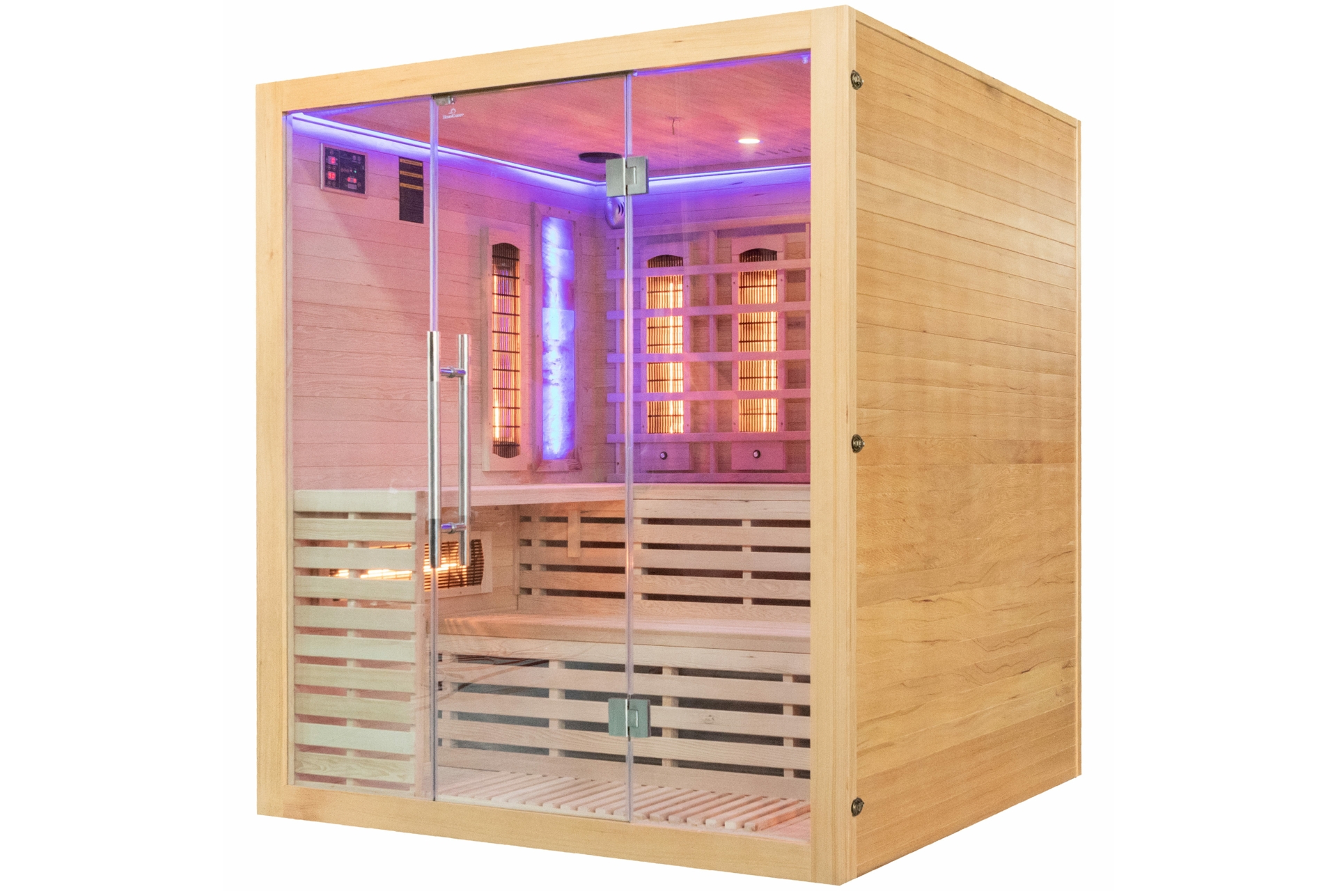 Sauna infrared Nordum Solea 4-osobowa naturalna - z panelami solnymi - jodła kanadyjska Sauna infrared Nordum Solea 4-osobowa naturalna