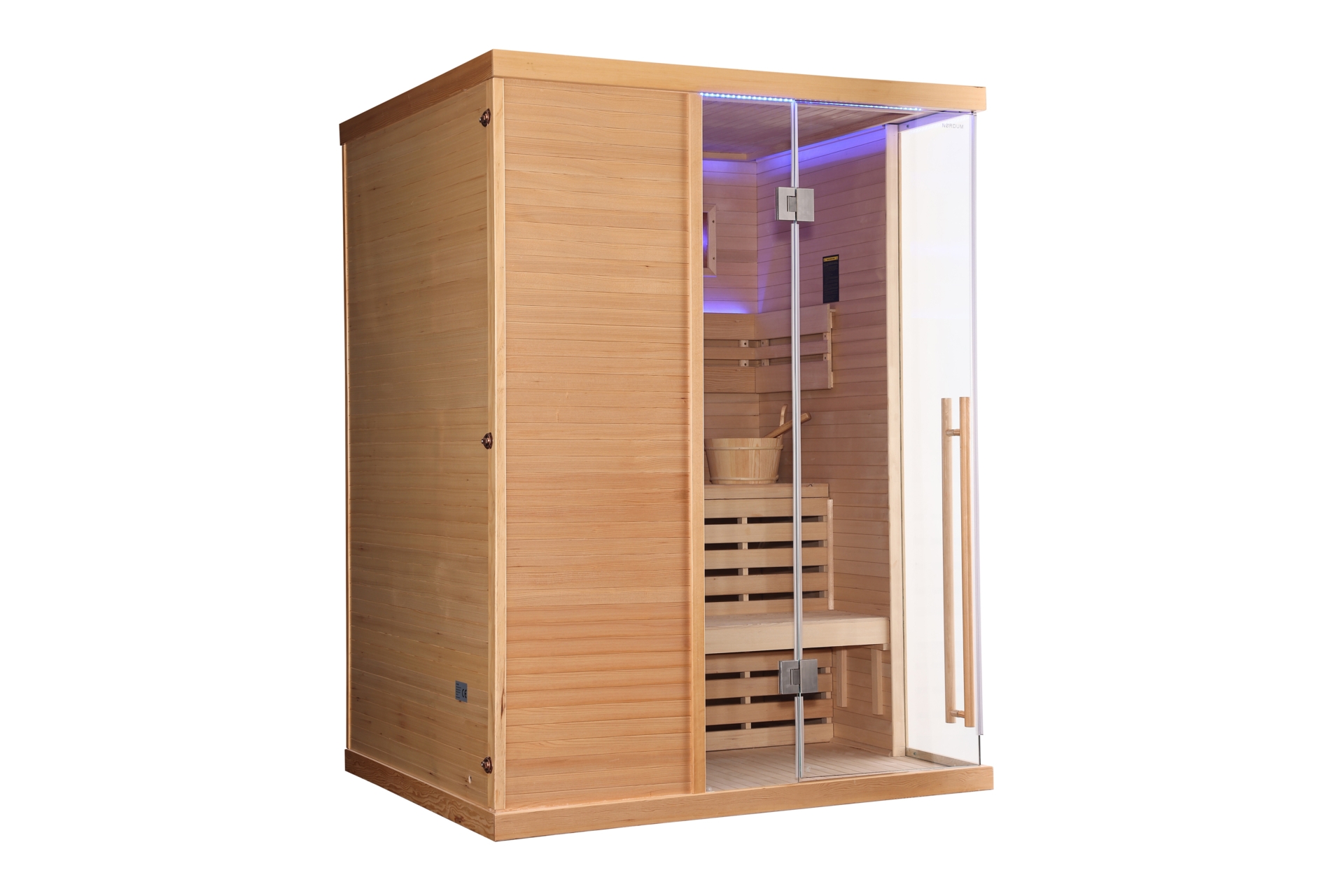 Sauna fińska narożna Nordum Pure One 3-osobowa naturalna