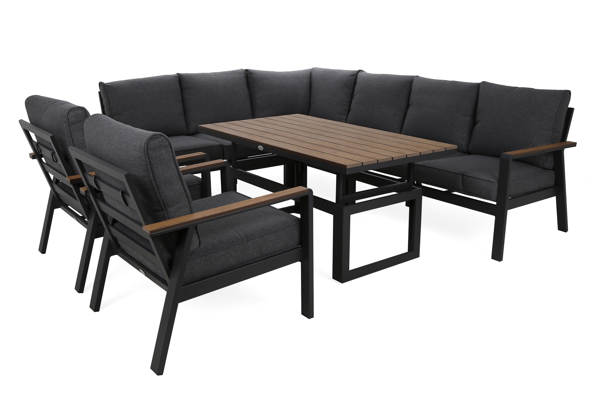 Narożne meble aluminiowe Turyn Dark Grey / Grey Melange