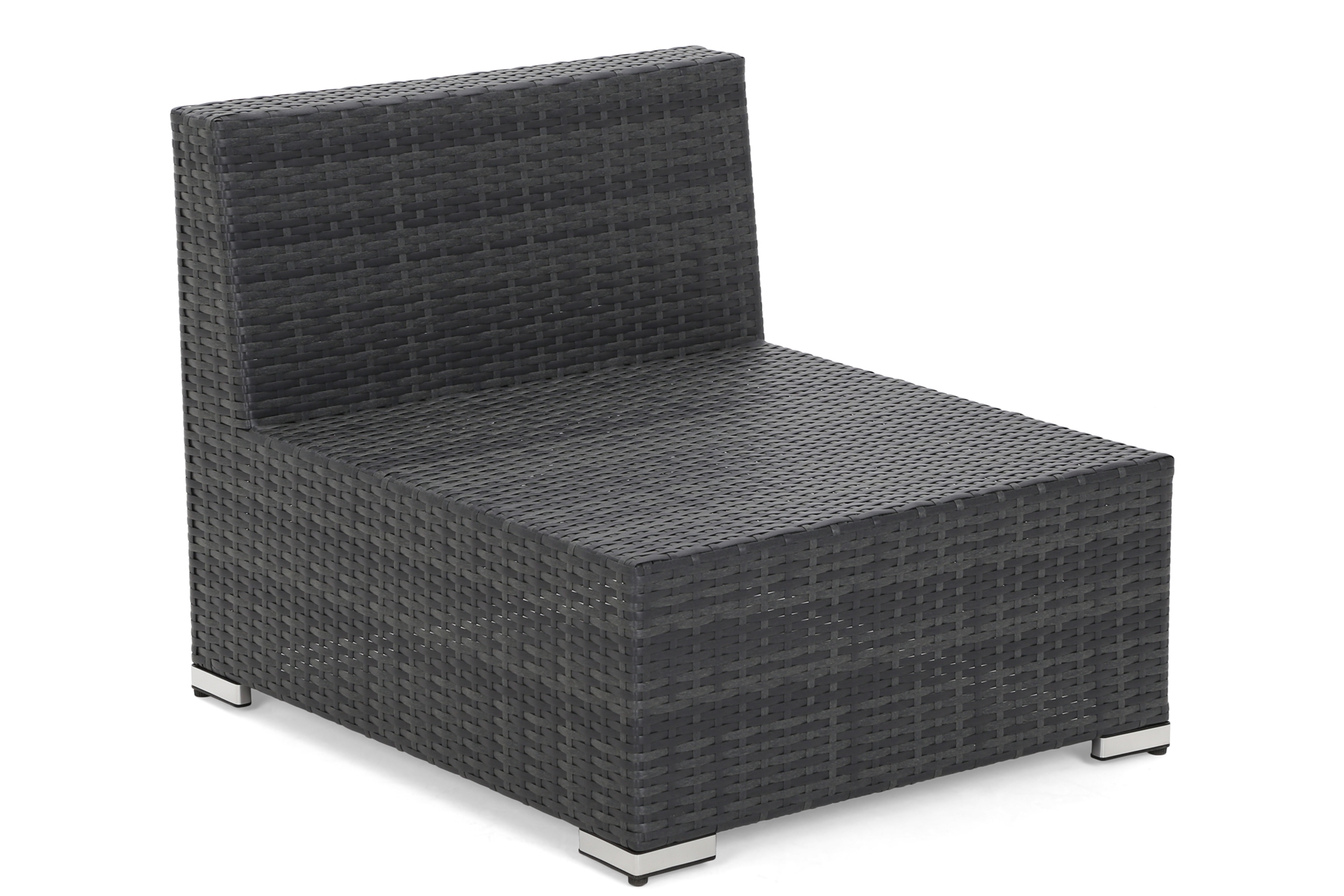 Narożnik modułowy z technorattanu Kansas Maxi Grey / Grey Melange - szary - dla 6 osób Narożnik modułowy z technorattanu Kansas Maxi Grey / Grey Melange