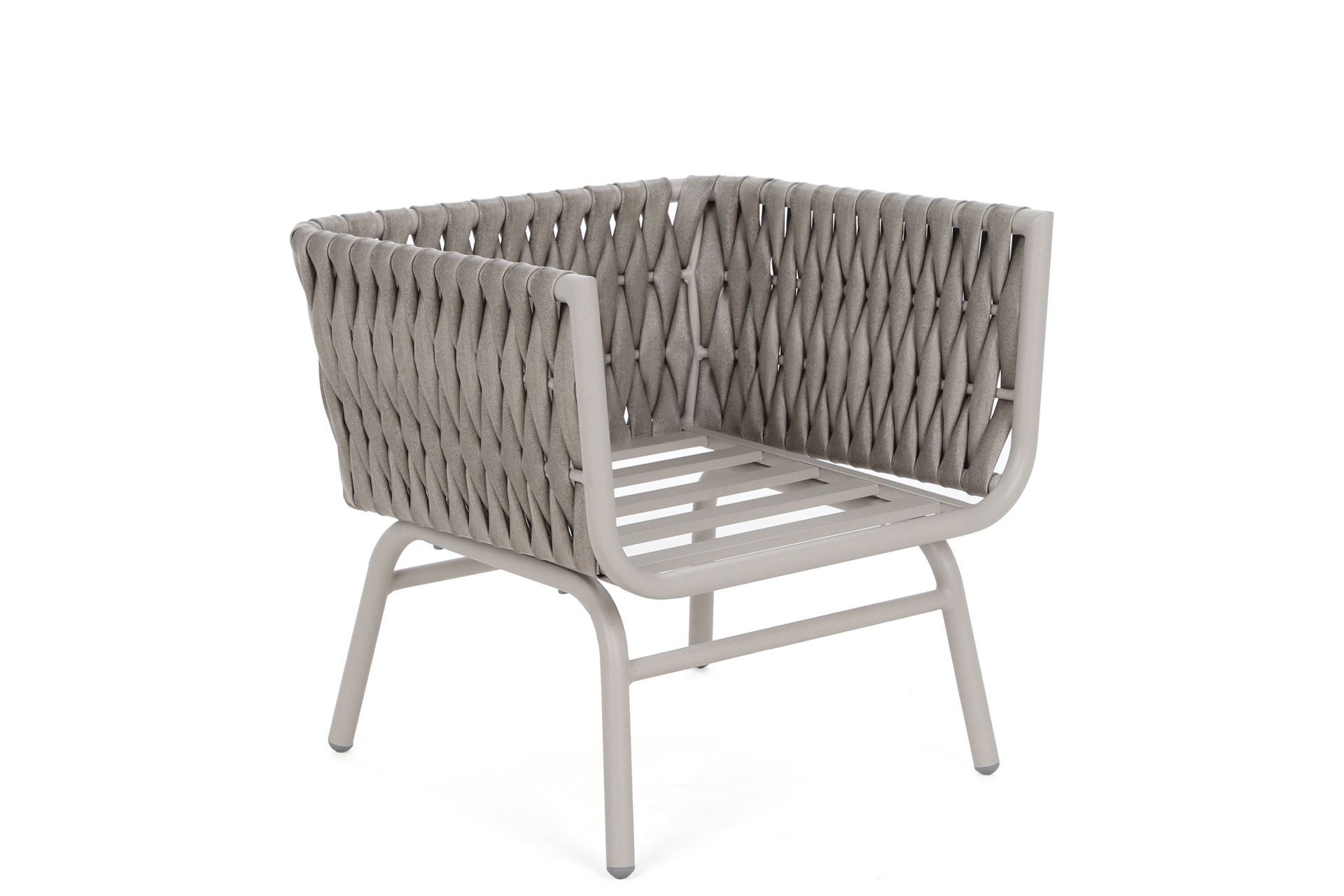 Zestaw mebli aluminiowych Tasos Cream / Latte - dla 4 osób  Meble ogrodowe technorattanowe Tasos Cream / Latte