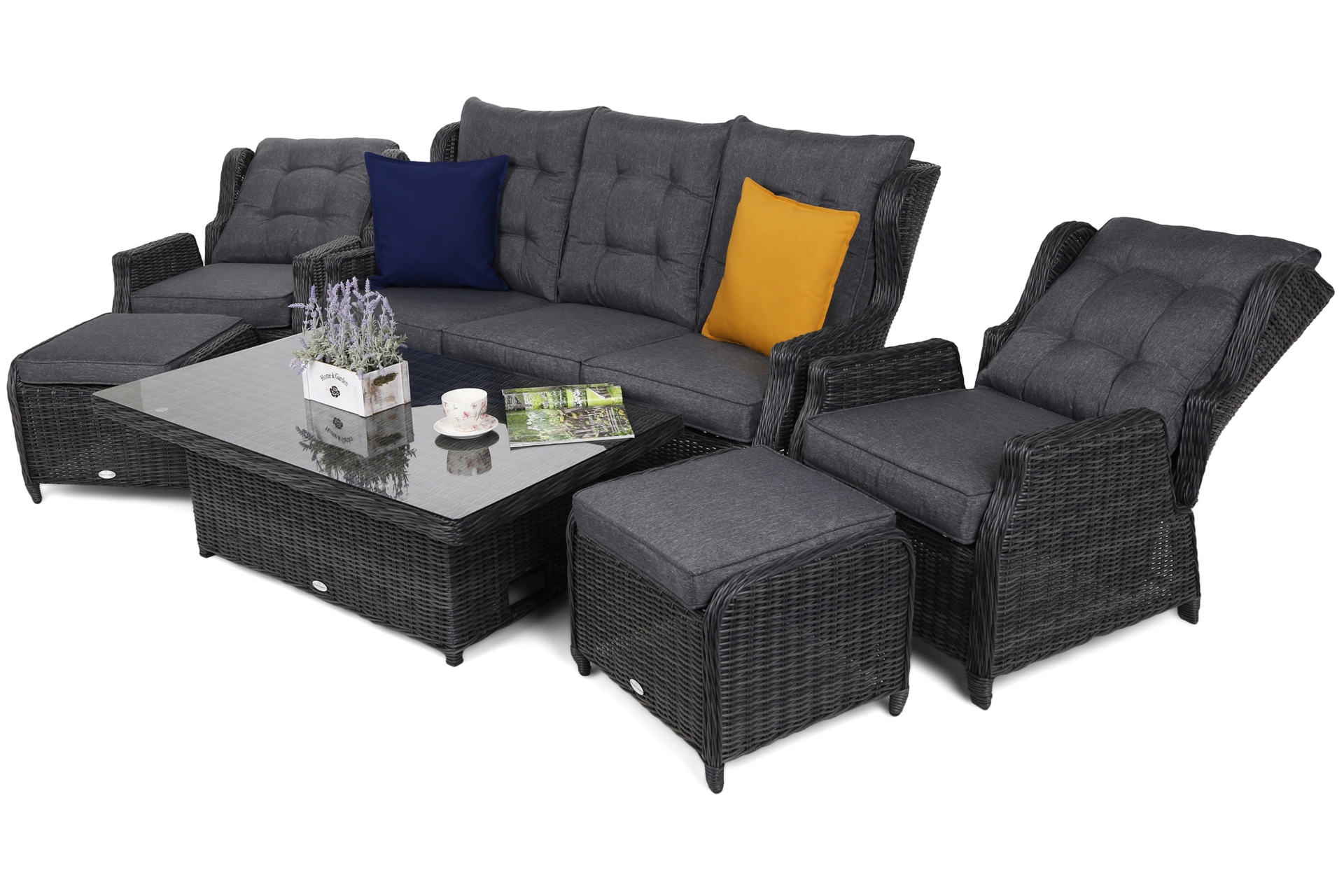 Meble ogrodowe technorattanowe Memfis Grey / Grey Melange