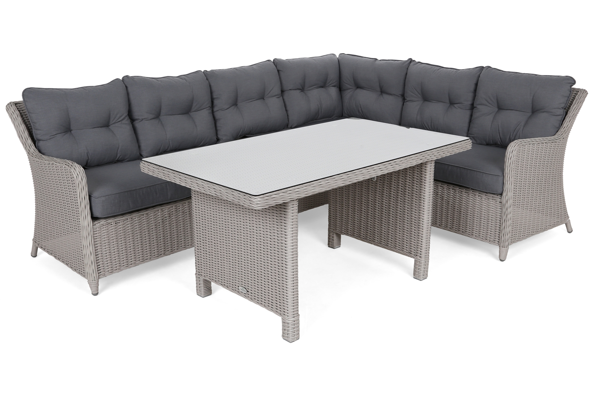 Narożny zestaw mebli ogrodowych prawy California White / Grey