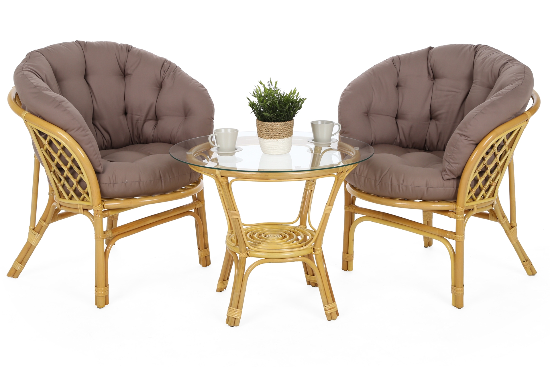 Meble ogrodowe rattanowe Bahama Honey / Cappuccino 2+1