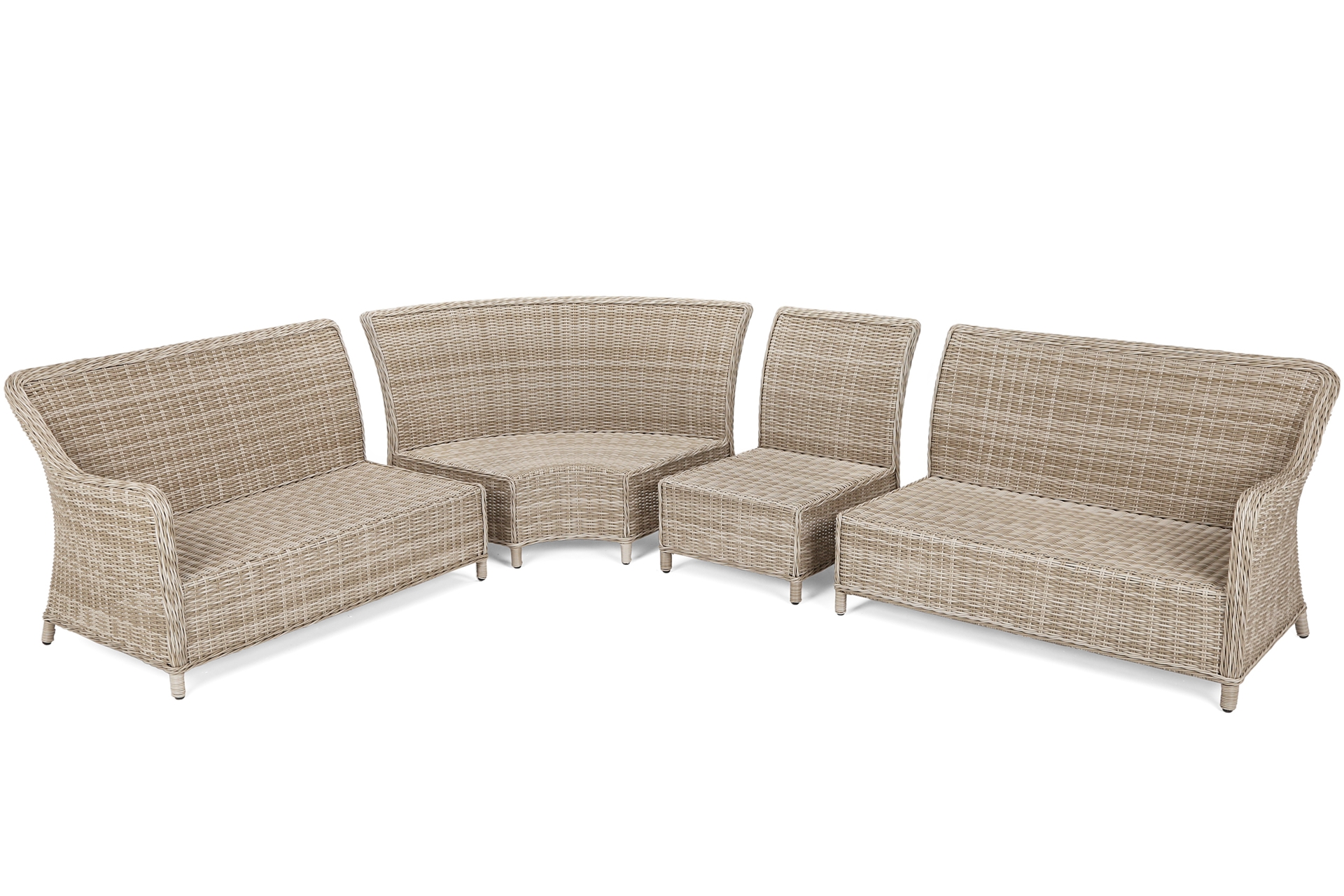 Narożne meble ogrodowe technorattanowe Windsor Beige / Beige Melange