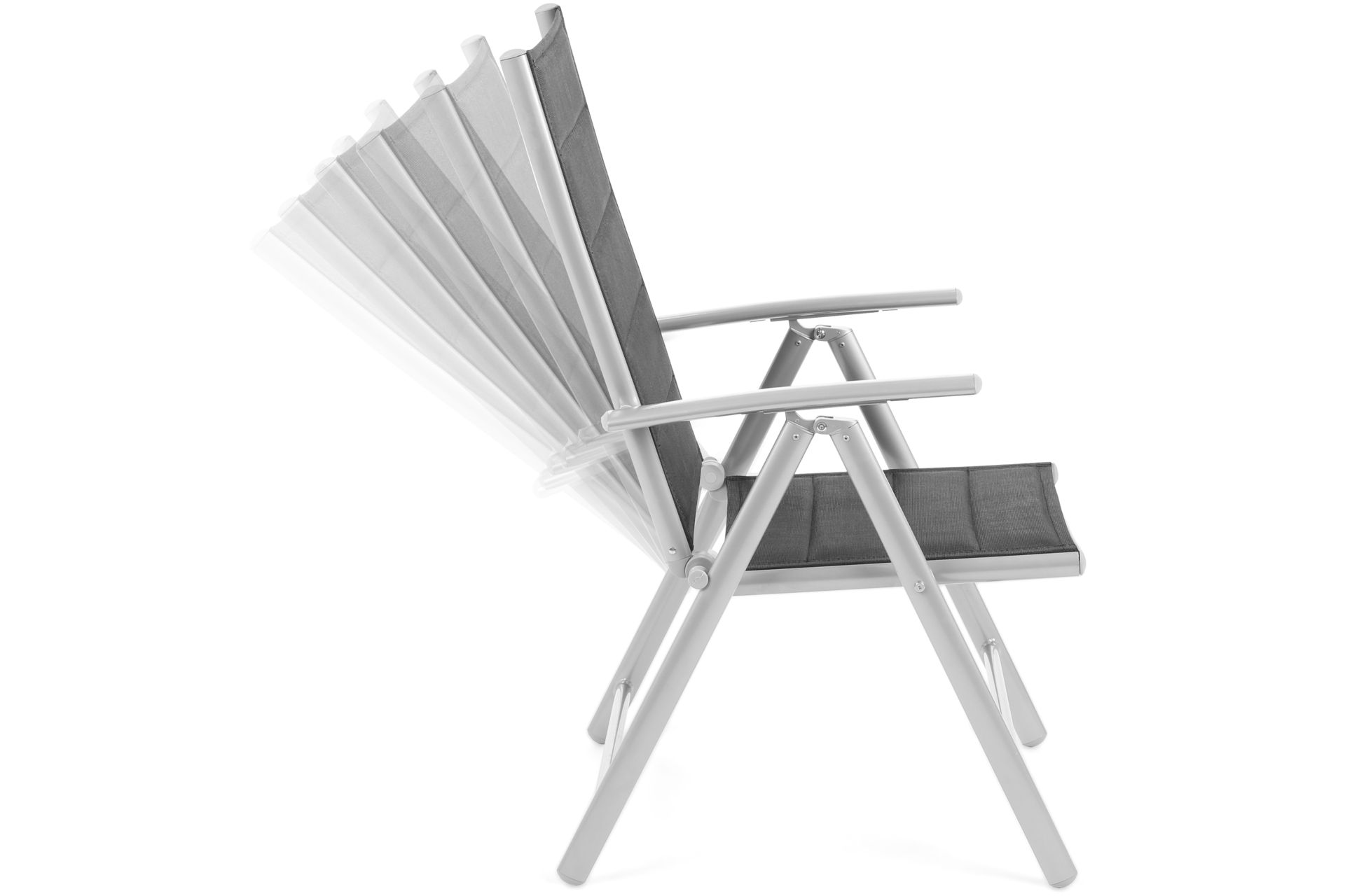 Meble ogrodowe aluminiowe Ibiza 185 cm Silver / Black 8+1 - składane - dla 8 osób Meble ogrodowe aluminiowe Ibiza 185 cm Silver / Black 8+1
