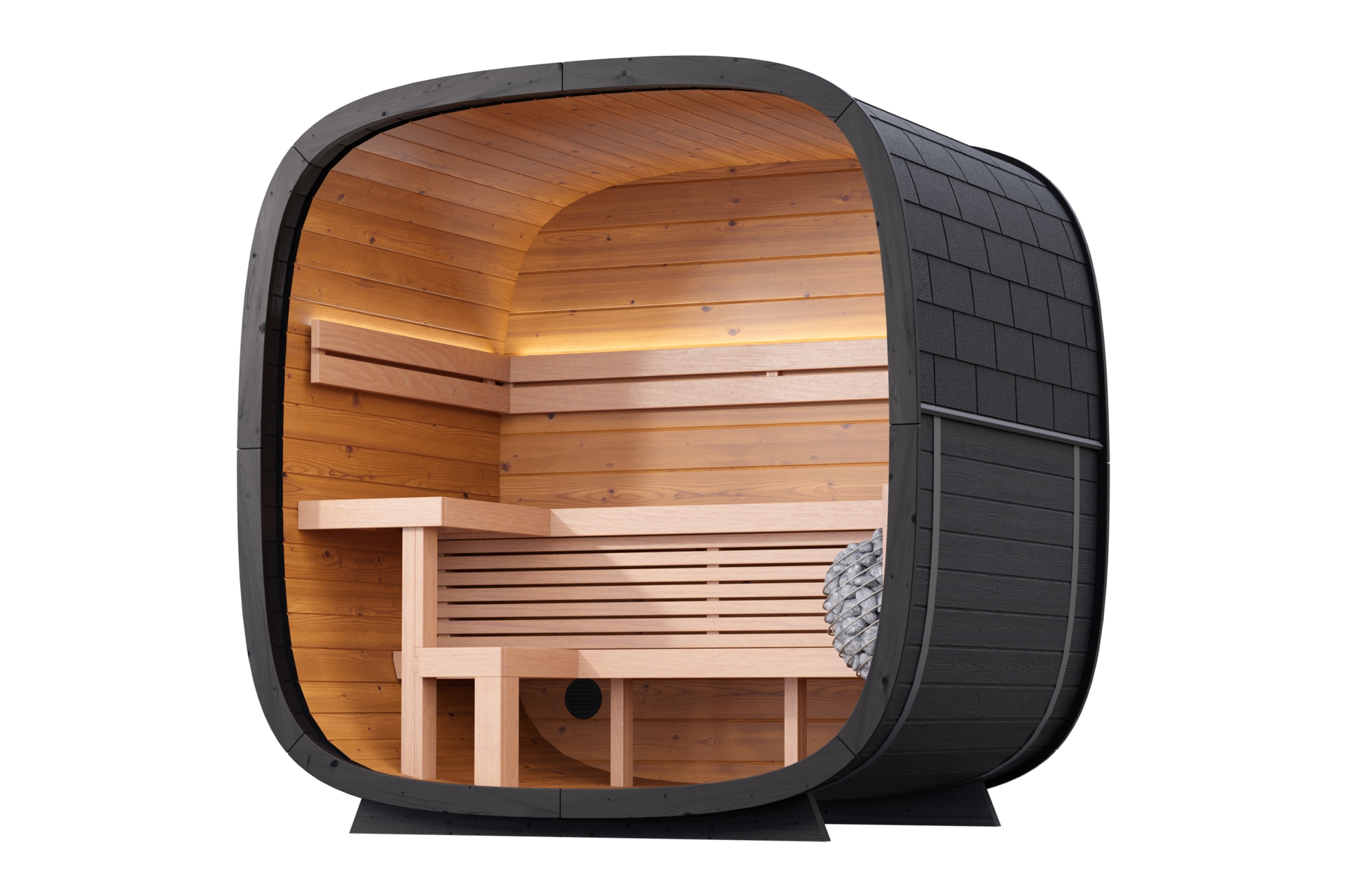 Sauna fińska zewnętrzna Leil® Saunas Black Cube Classic 4-osobowa