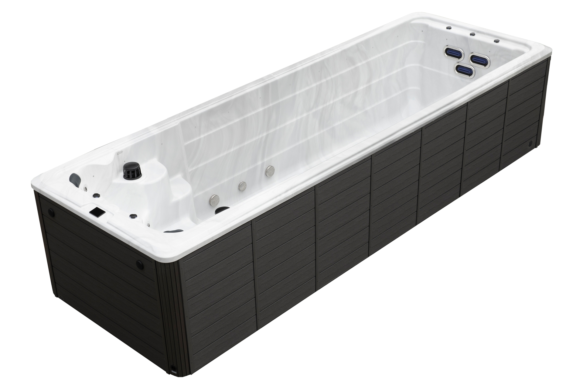 Basen ogrodowy z przeciwprądem i hydromasażem Aquess Horizon 680 x 235 cm