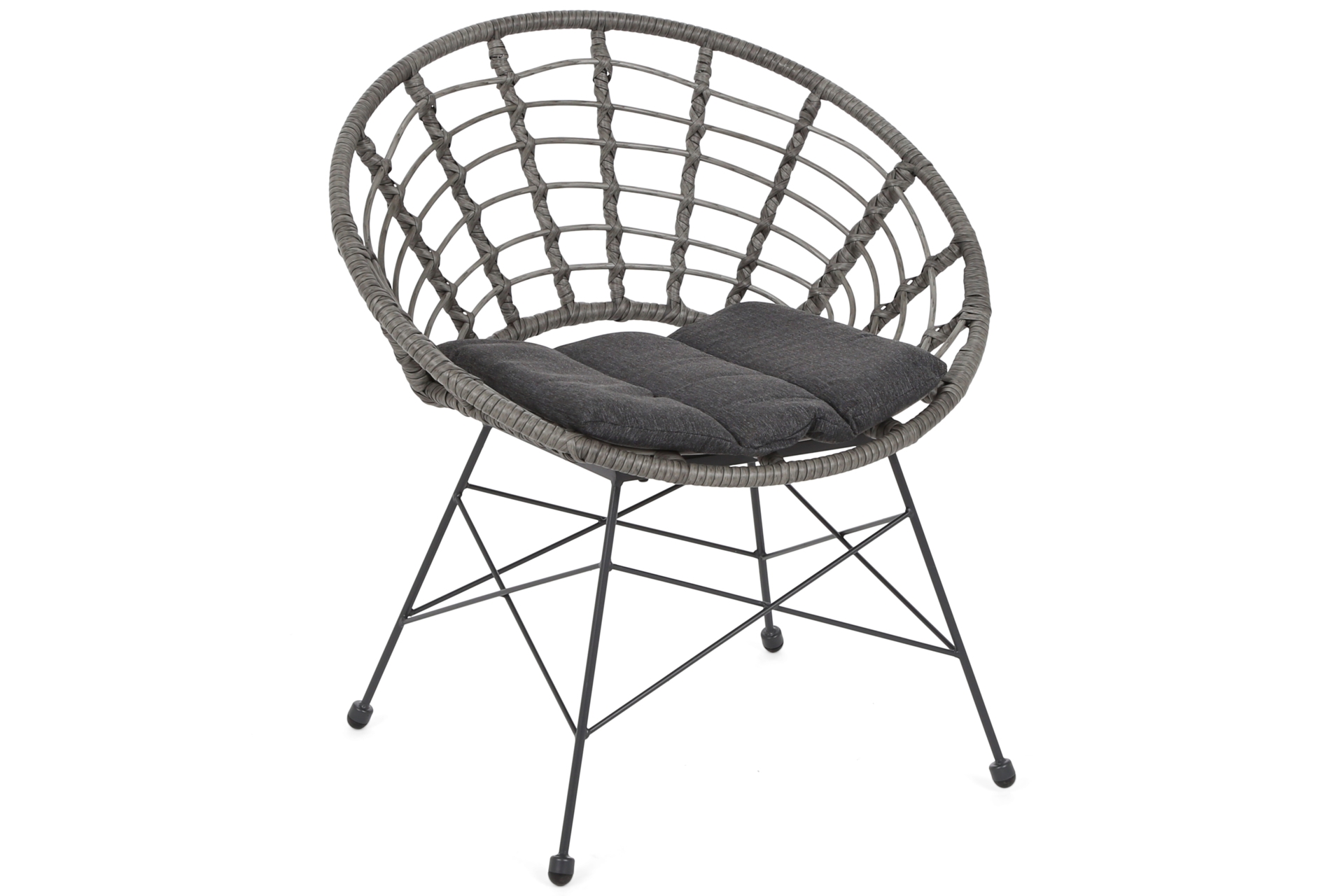 Krzesło technorattanowe Zanzibar Grey / Grey