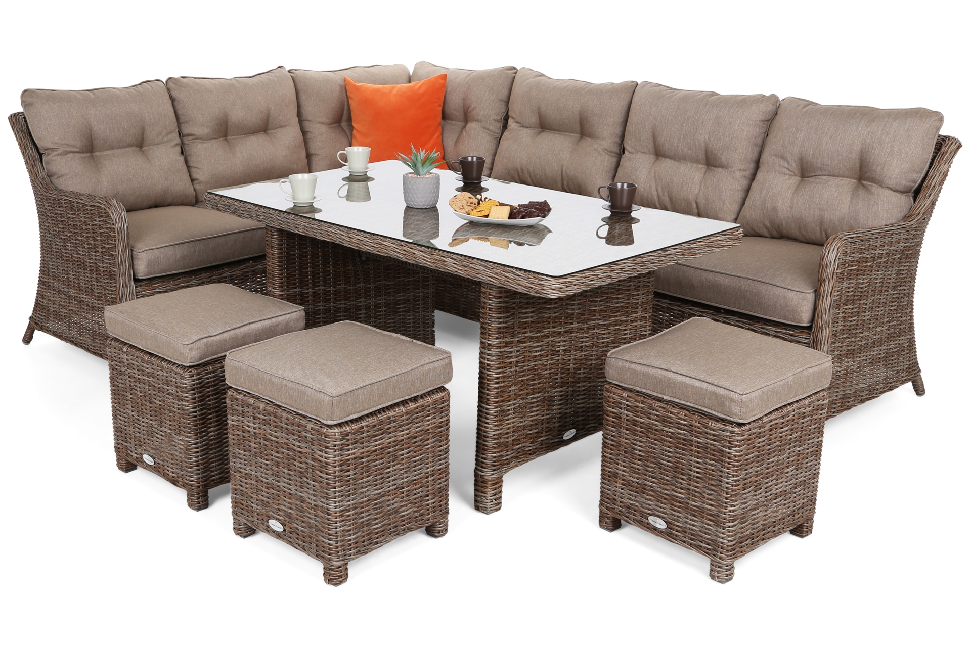 Narożnik ogrodowy technorattanowy California Ginger / Brown Melange